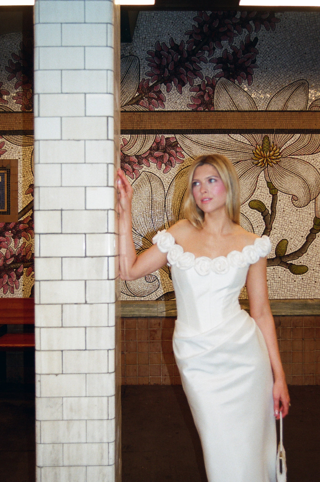 Bridal stylist Hope LaVine wearing collaboration little white dress Maren.
