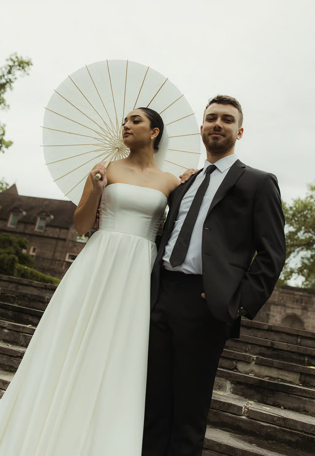 Elegant and Classic Brynn Gown on Bride Arianna