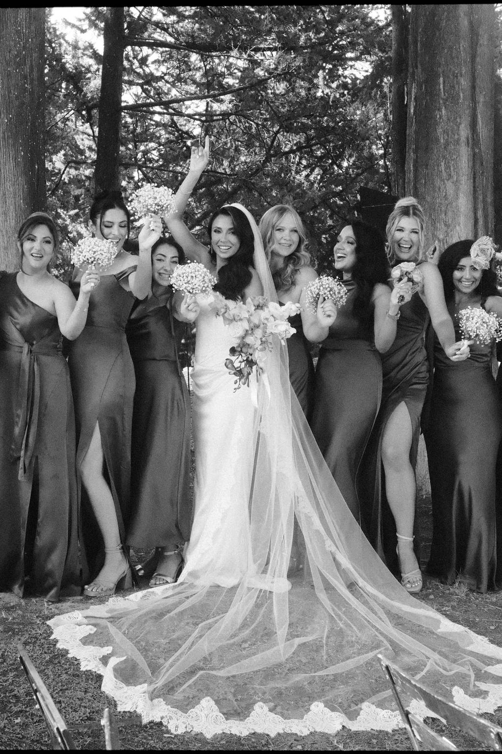 Olive Satin Bridesmaids for Actress Emily Shah