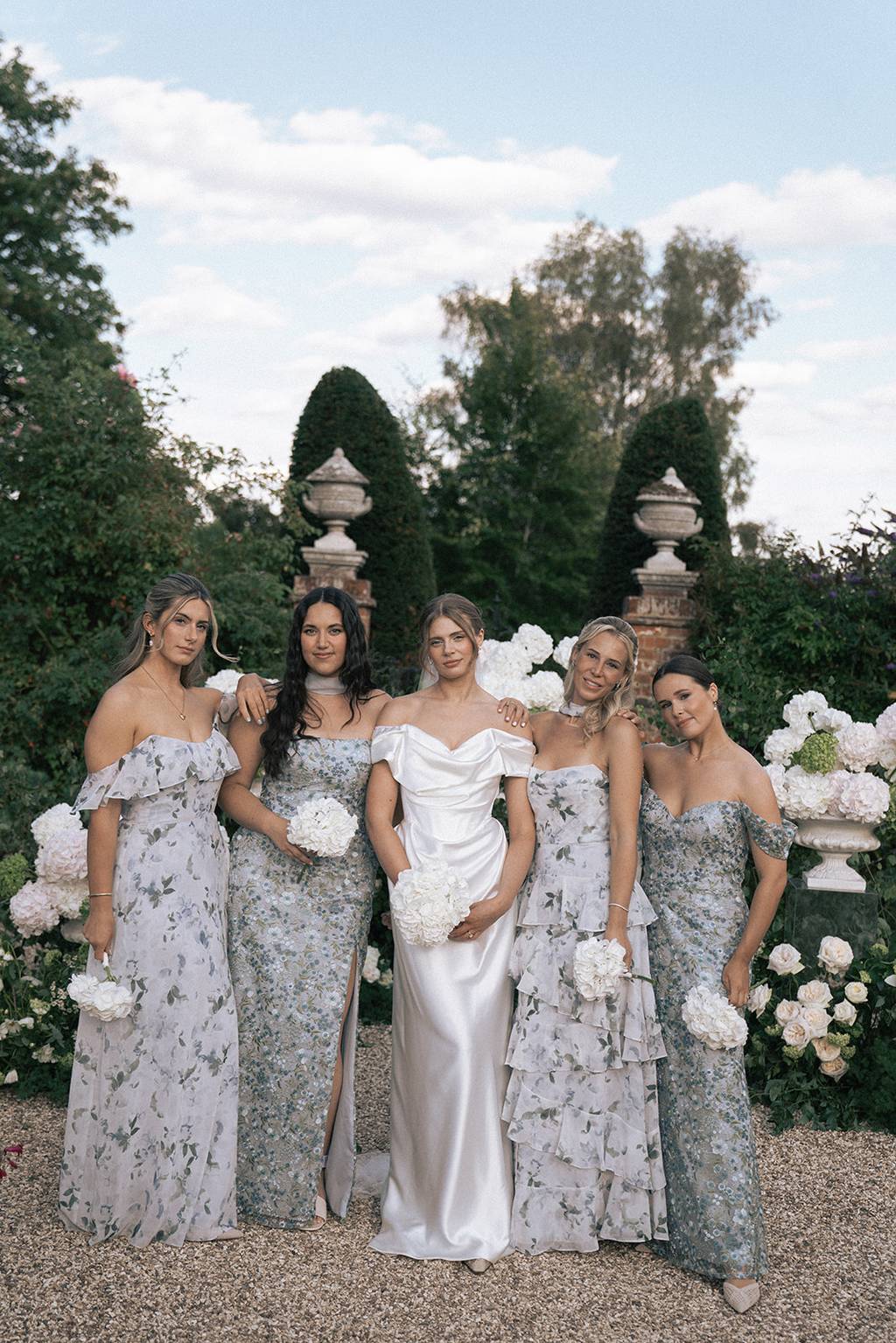 Bride Georgia's Perfectly Executed Floral Blue Bridesmaids
