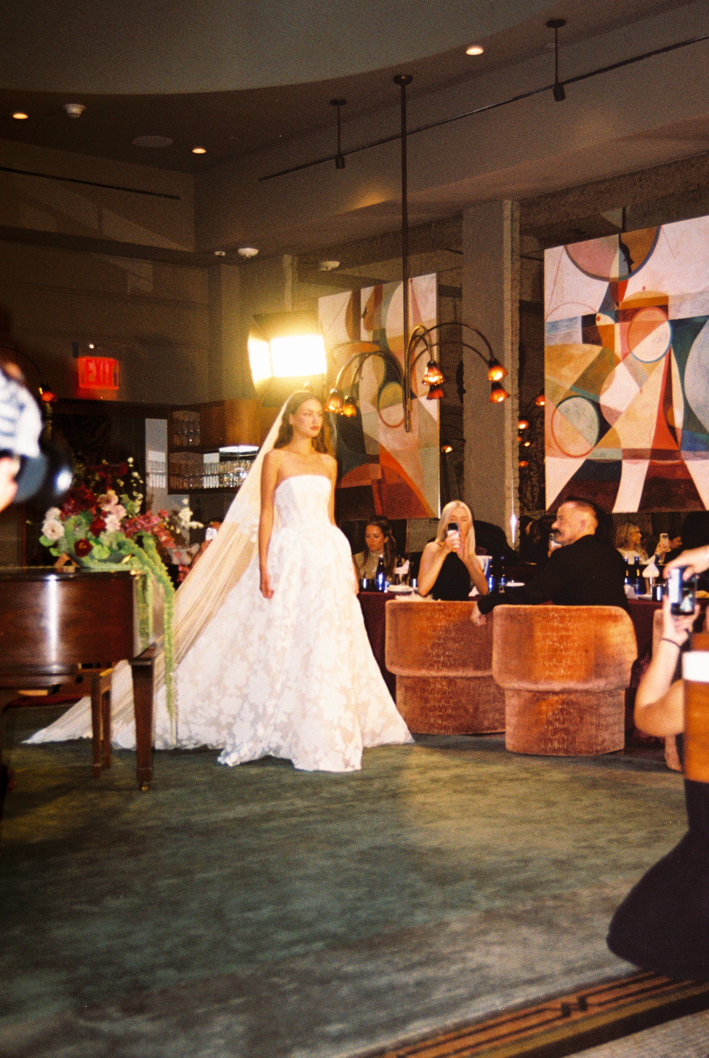Jenny Yoo Basque Wedding Dress on Model