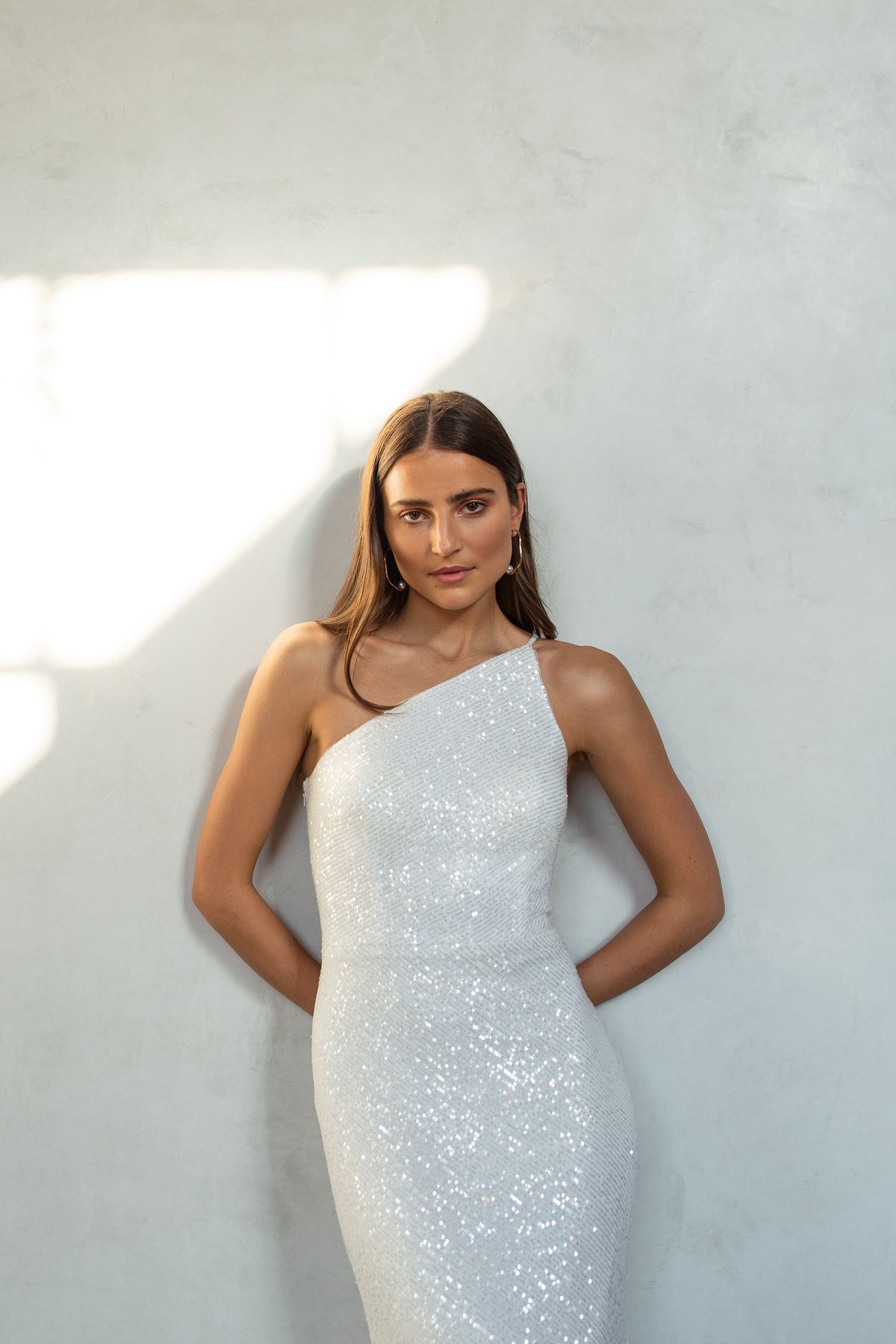 Jenny_Yoo_Little_White_Dress_Zara_One_Shoulder_Sequin_Ivory_closeup