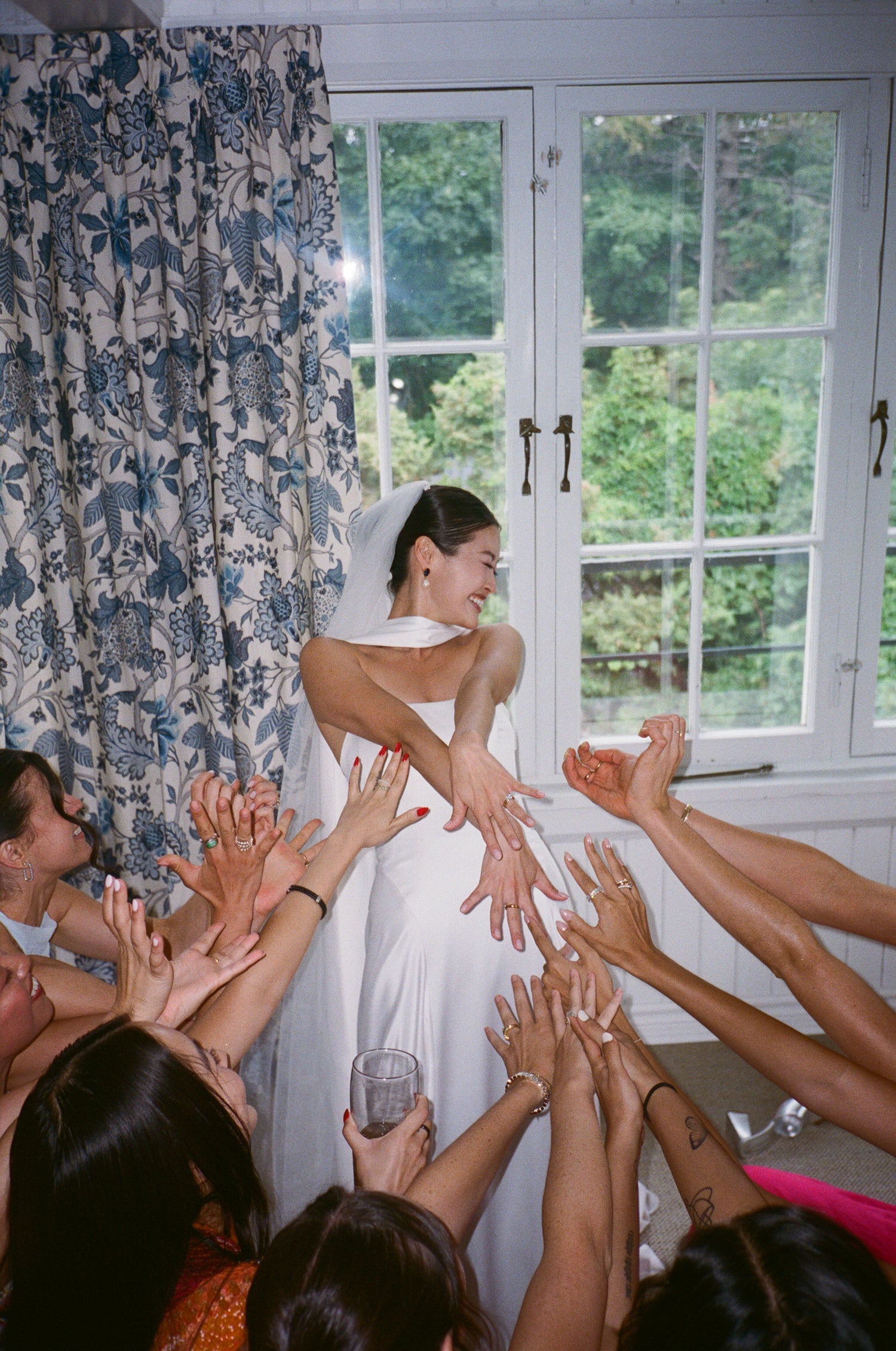 Elegant Bride Amy in the Addilyn Wedding Dress with Scarf