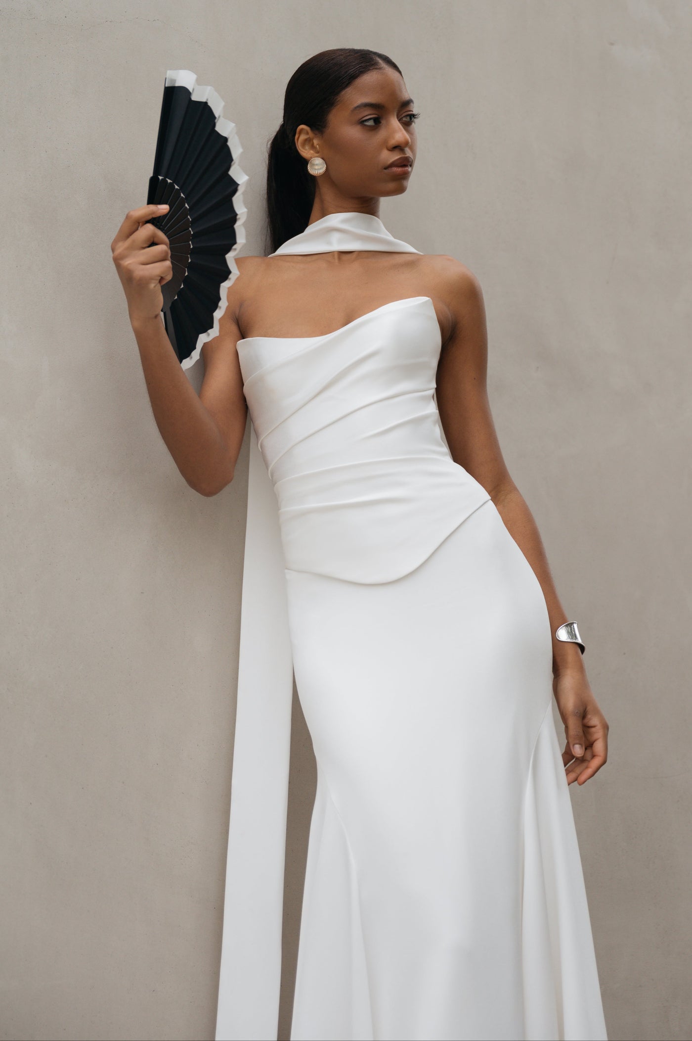 Bride with Satin Scarf