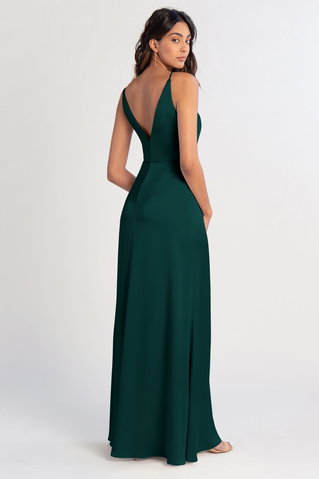 Jenny_Yoo_Bridesmaid_Dress_Beckett_Satin_Emerald_green_back