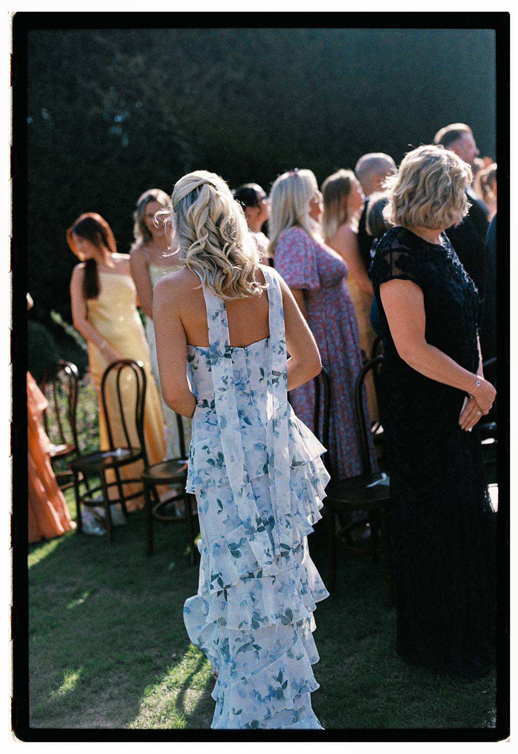 Bride Georgia's Floral Blue Mismatched Bridesmaids