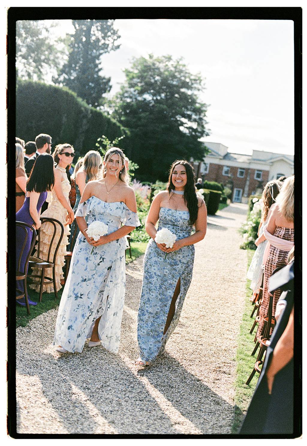 Bride Georgia's Floral Blue Mismatched Bridesmaids