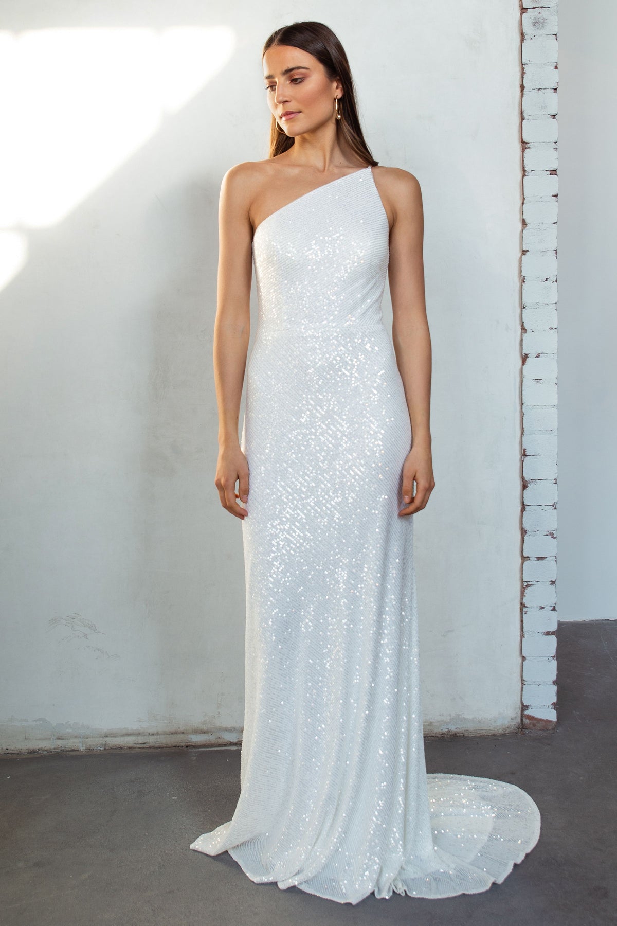 Jenny_Yoo_Little_White_Dress_Zara_One_Shoulder_Sequin_Ivory_front