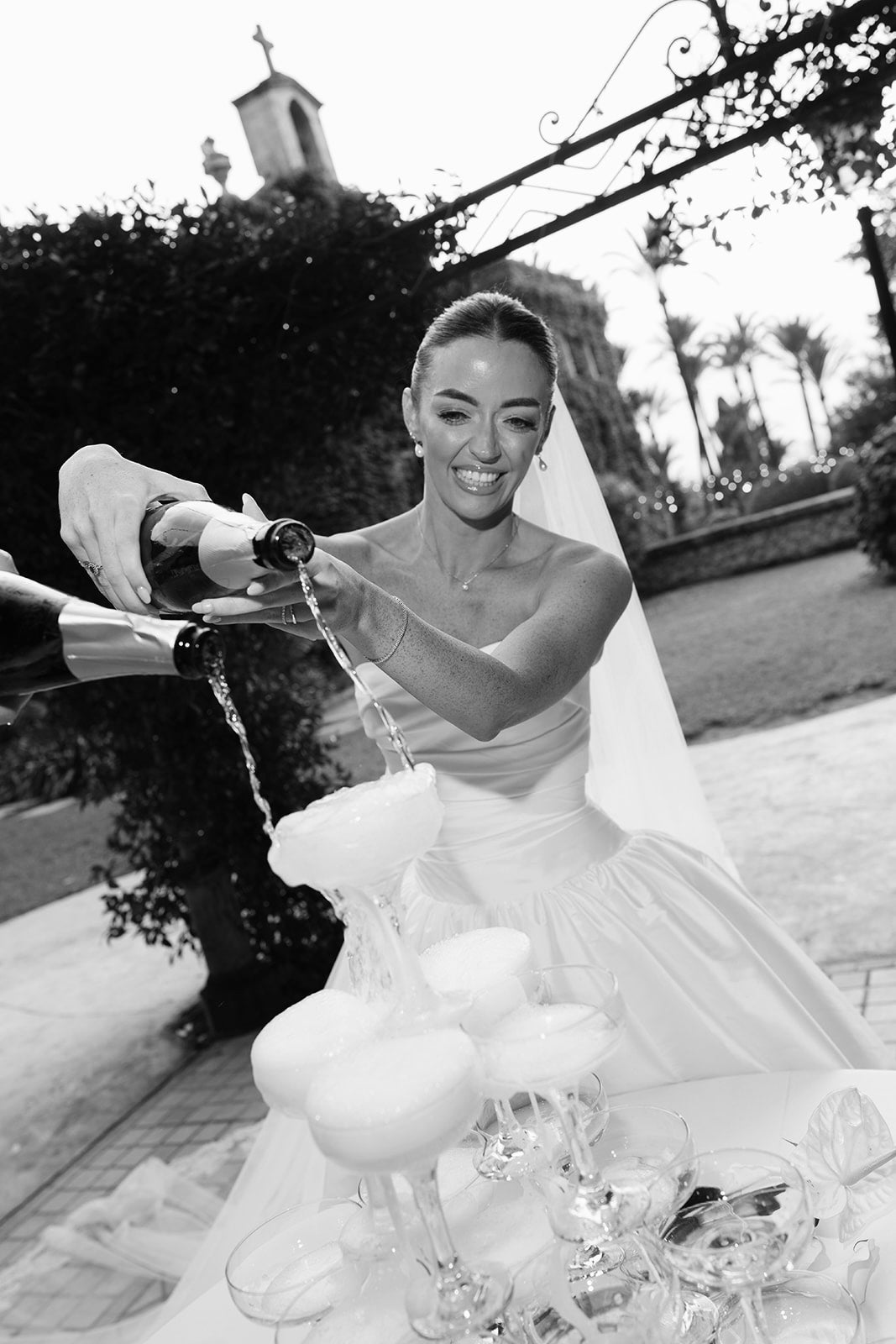 Real Bride in Drop Waist Charlotte Wedding Dress