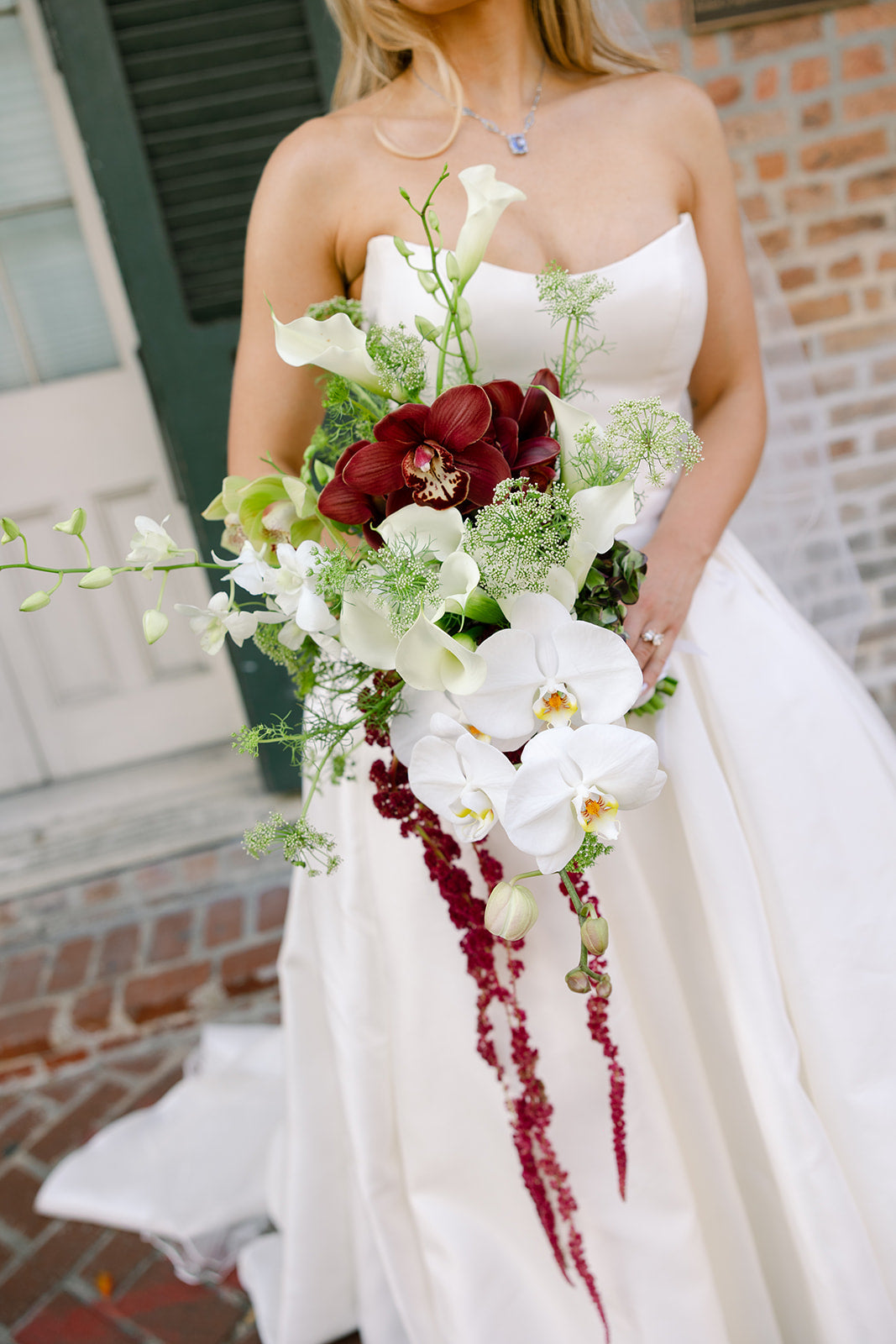 Real Bride in the Basque Waist Danielle Wedding Dress