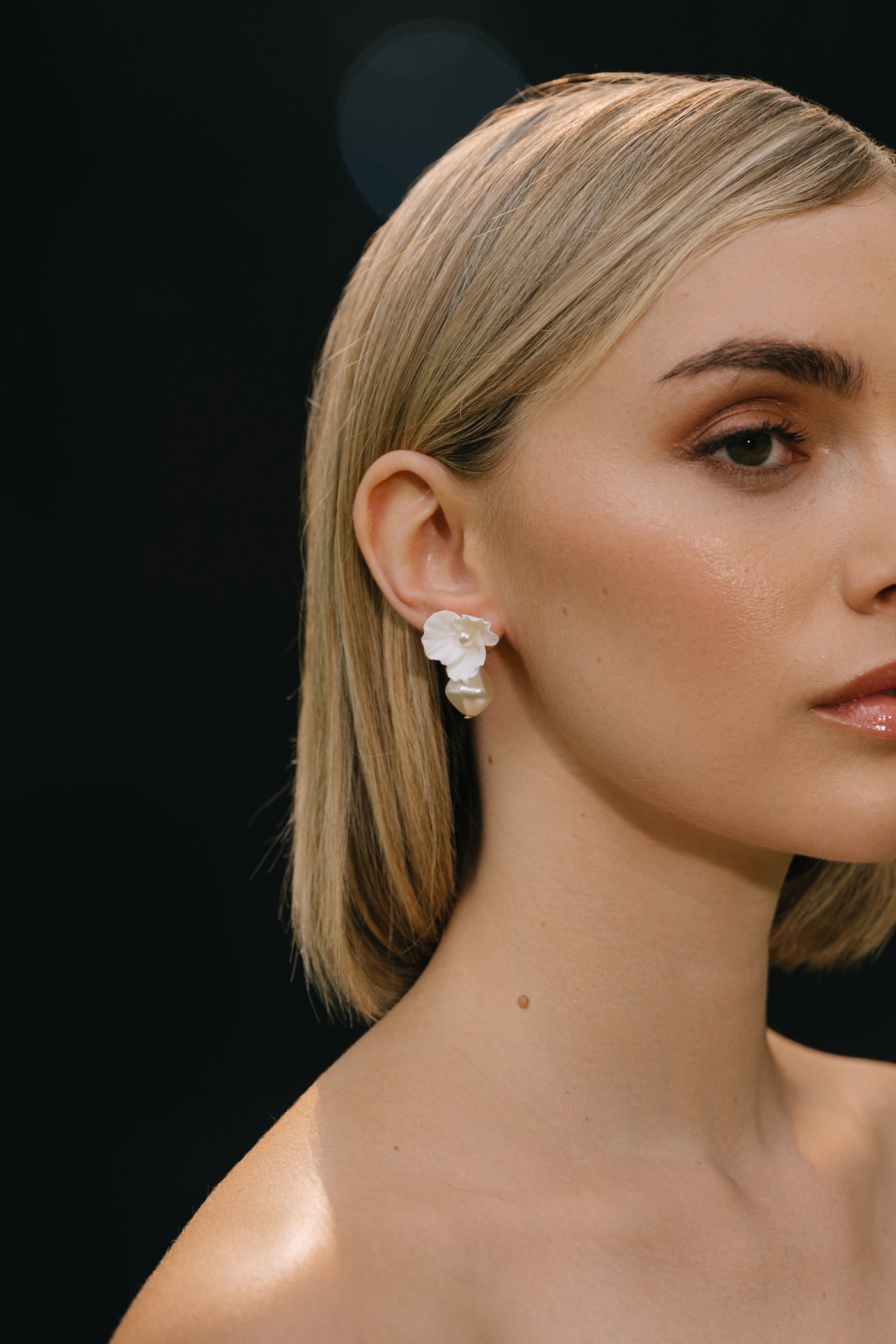 Statement Bridal Earrings on Model