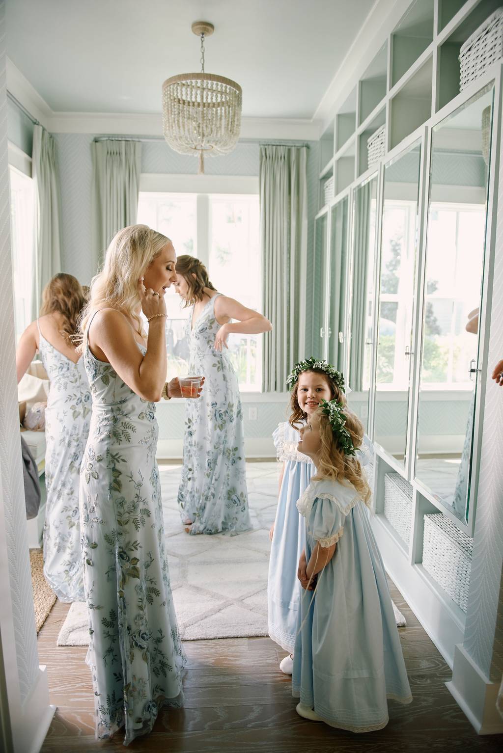 Caroline's Bridesmaids in Whisper Blue Enchanted Floral Print