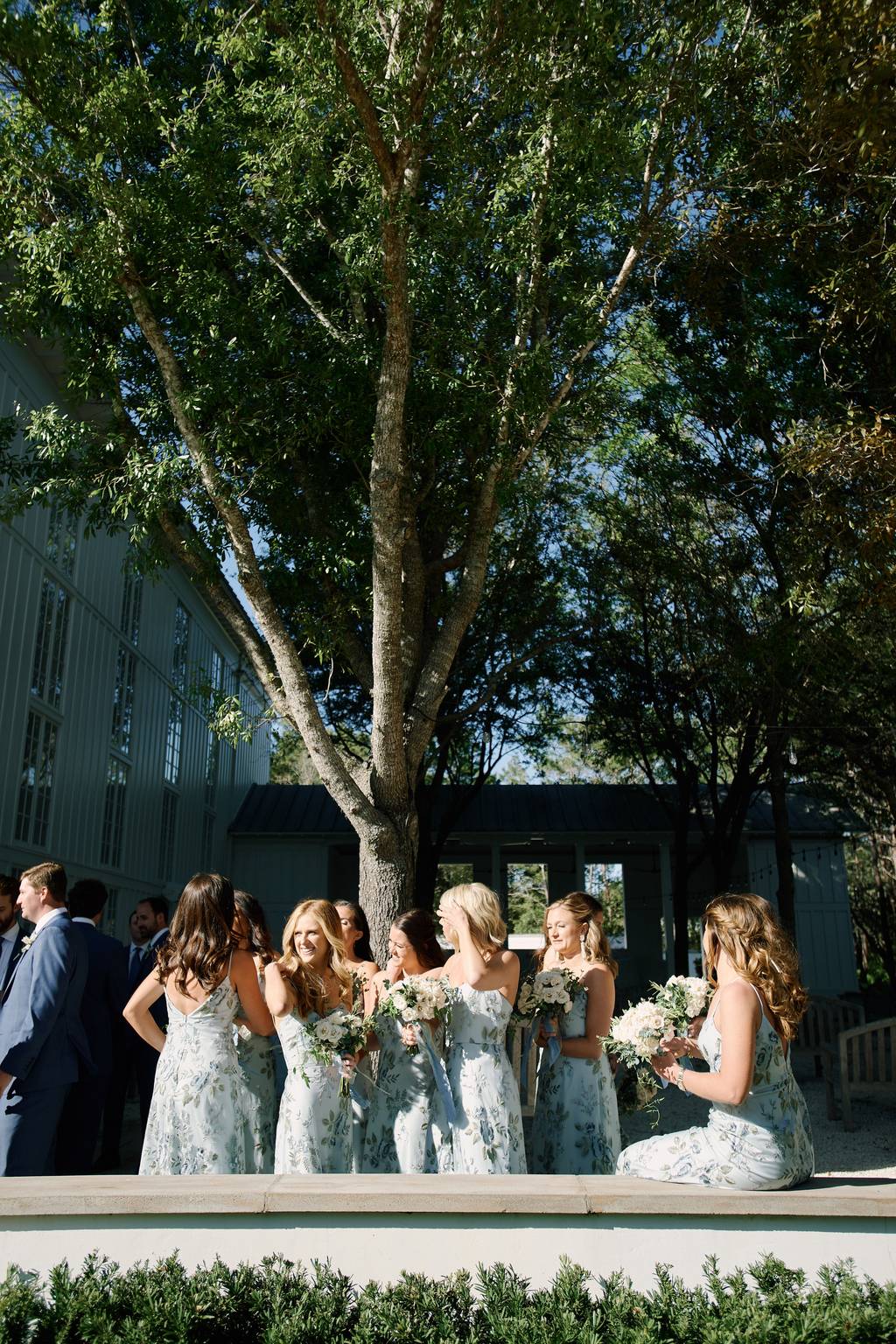 Caroline's Bridesmaids in Whisper Blue Enchanted Floral Print