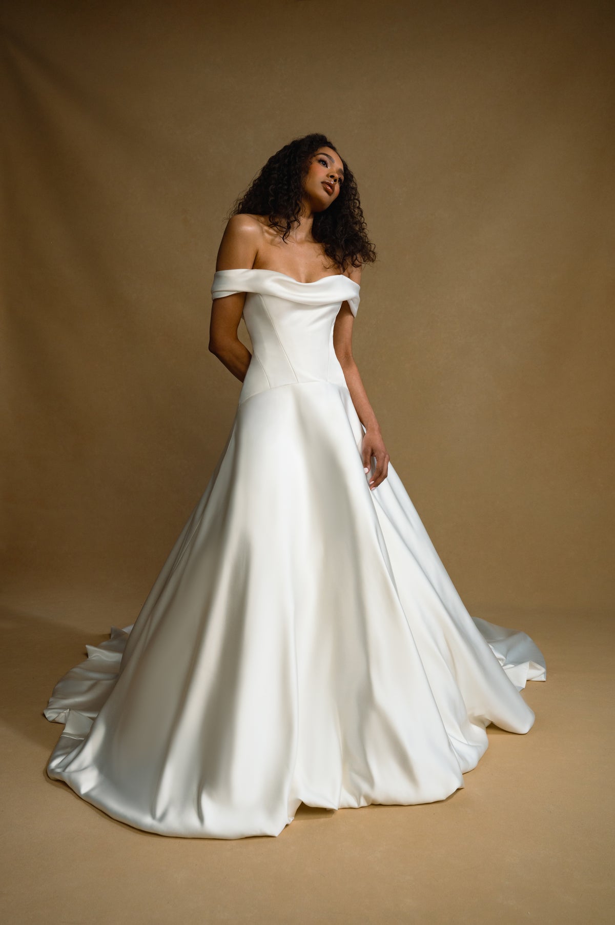 Off Shoulder A Line Wedding Dress