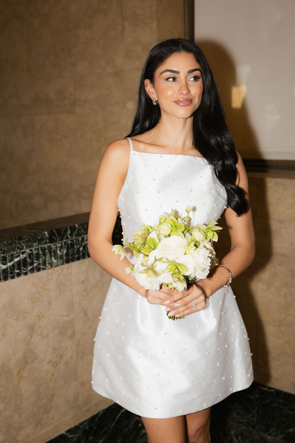 Bride Riana Singh NYC Elopement in the Hannah Dress