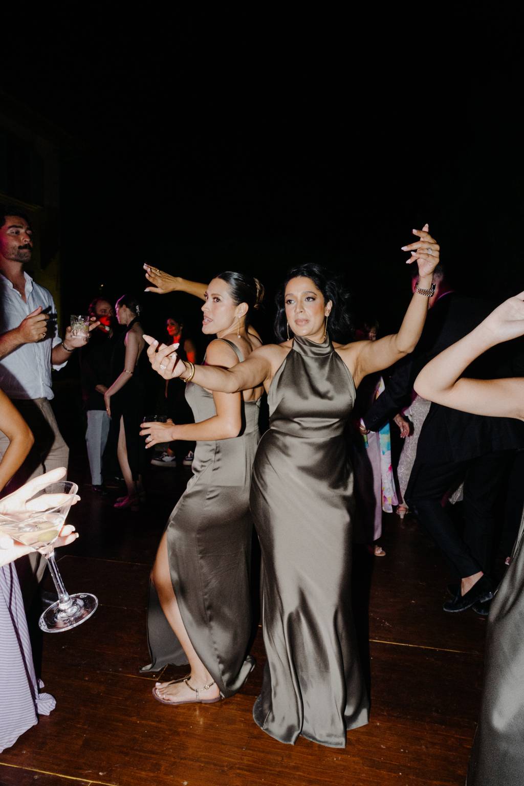 Satin Olive Green Different Styles Bridesmaid Dresses