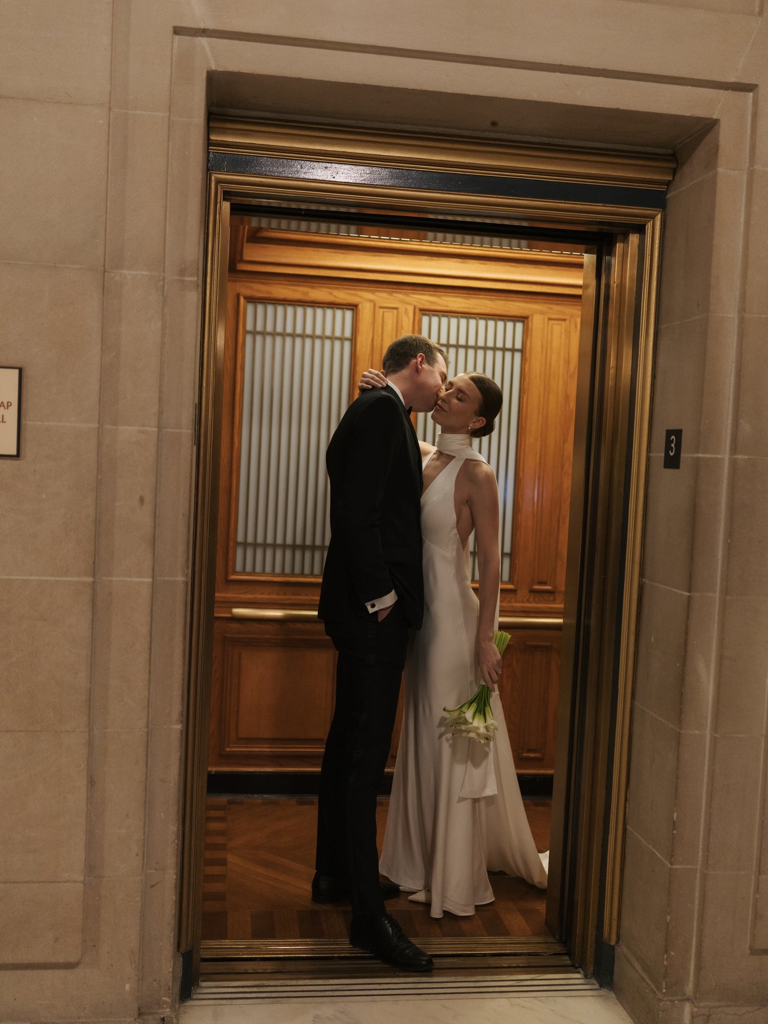 Bride Polina in the Jennifer Gown with Bridal Scarf