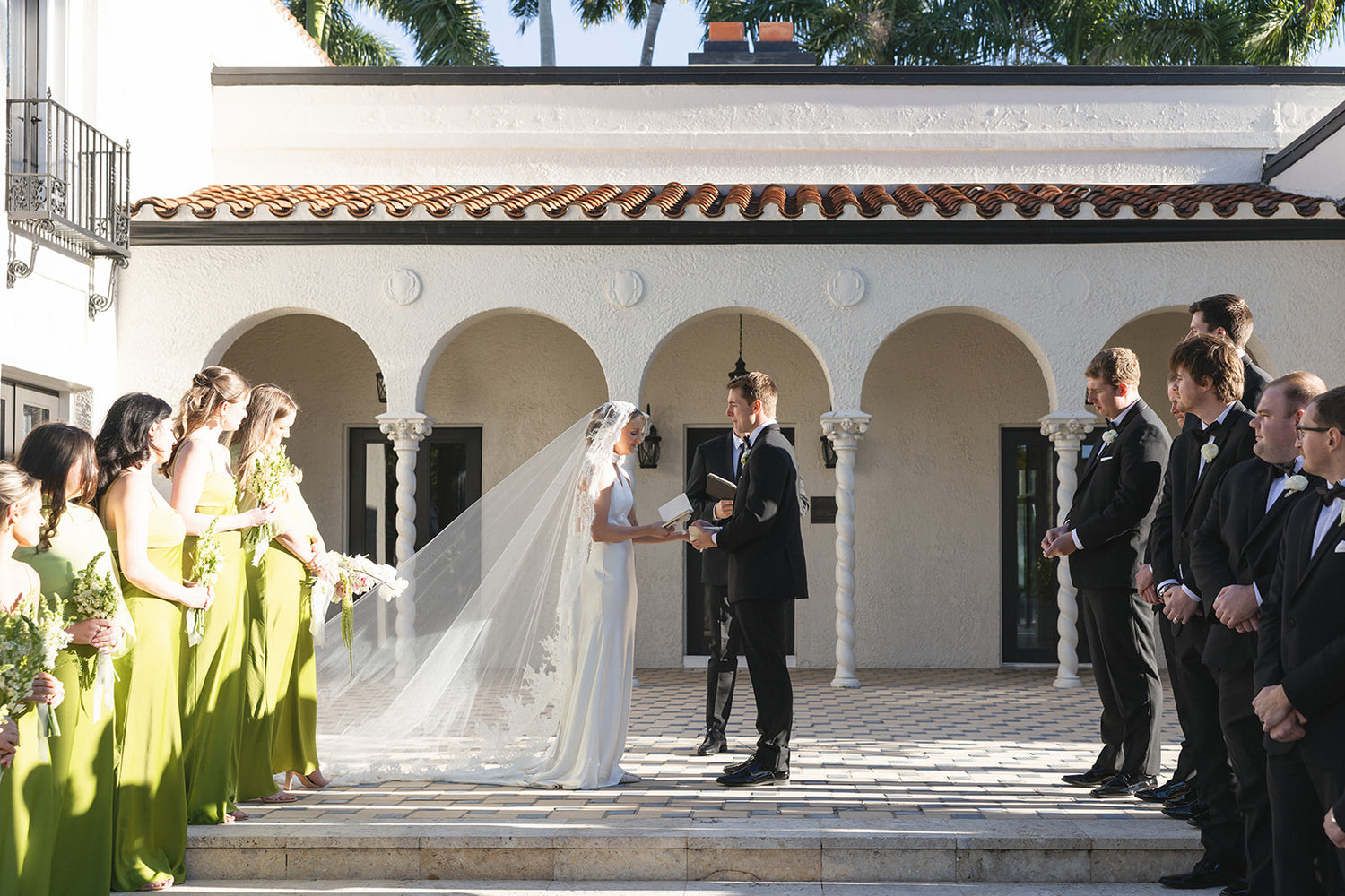  Real Bride Bethany in the Sleek Satin V Neck, Fit and Flare Jennifer Slip Bridal Gown