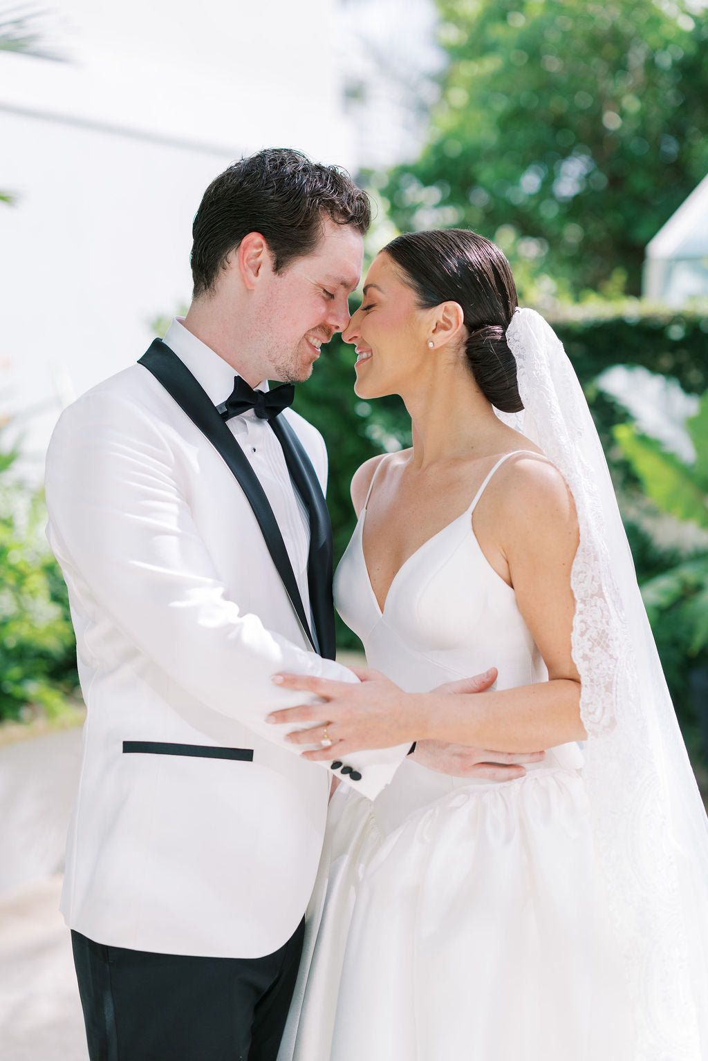 Modern Real Bride Amanda in the Basque Waist, A Line, V Neckline, Shay Wedding Dress.