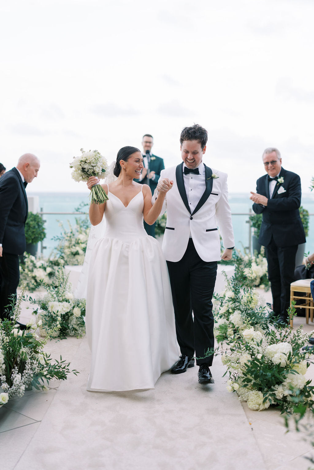 Modern Real Bride Amanda in the Basque Waist, A Line, V Neckline, Shay Wedding Dress.