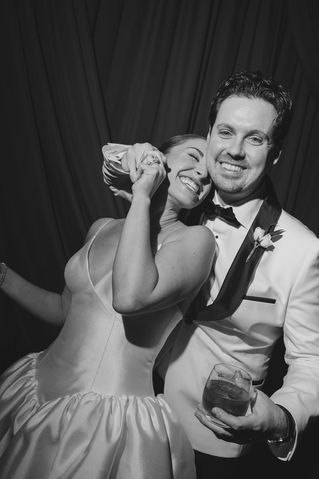 Modern Real Bride Amanda in the Basque Waist, A Line, V Neckline, Shay Wedding Dress.