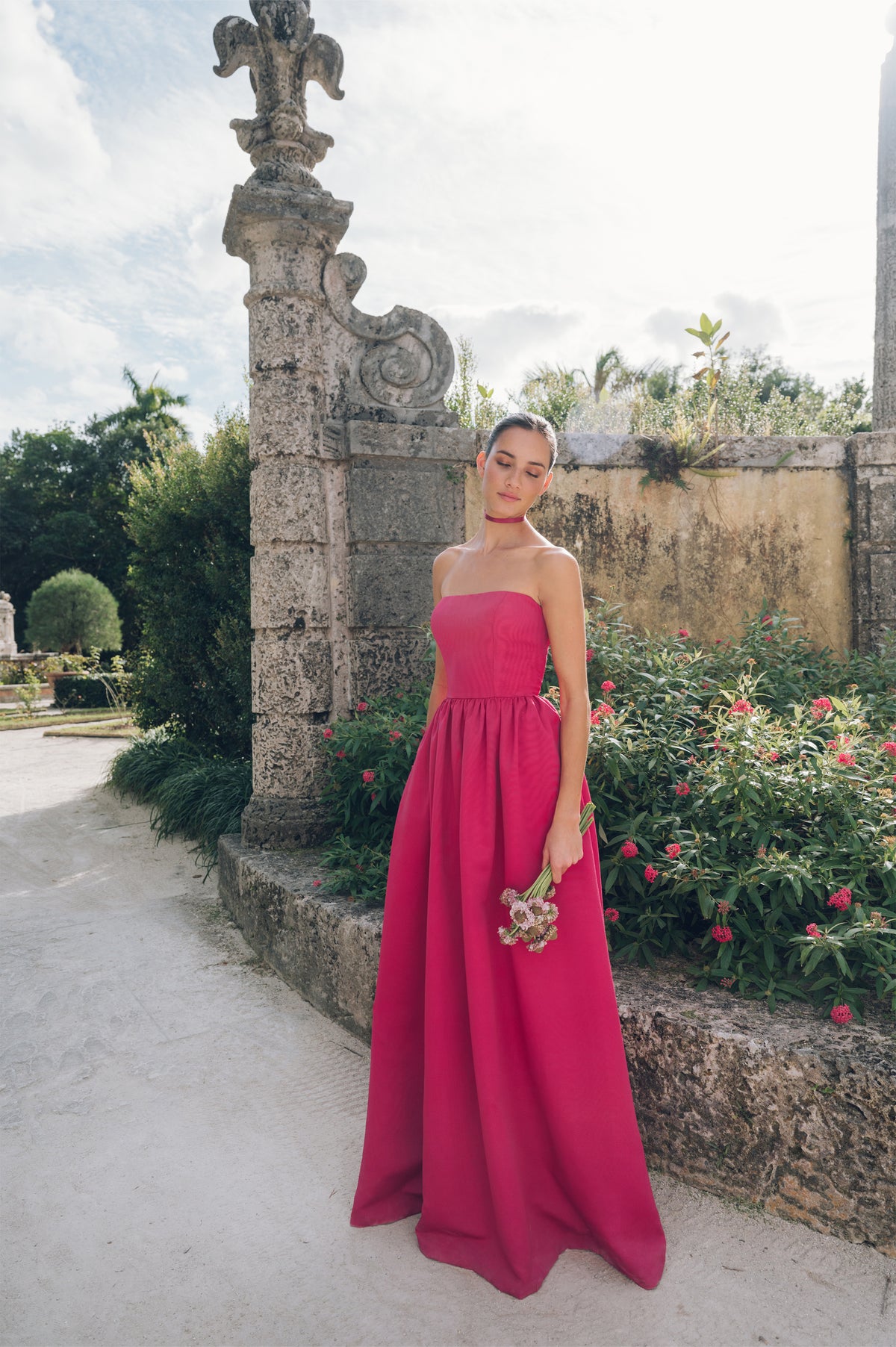Laney 2 Fuchsia HotPink Faile Strapless BridesmaidDress