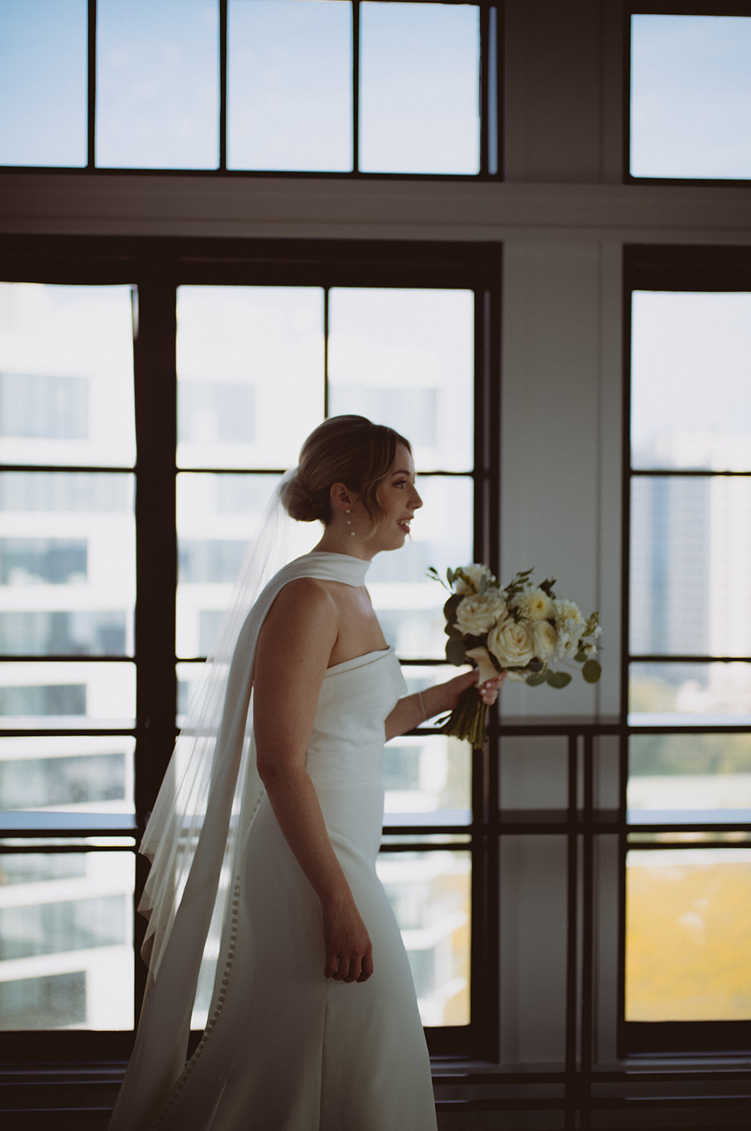 Henley One Shoulder Wedding Dress on Real Bride