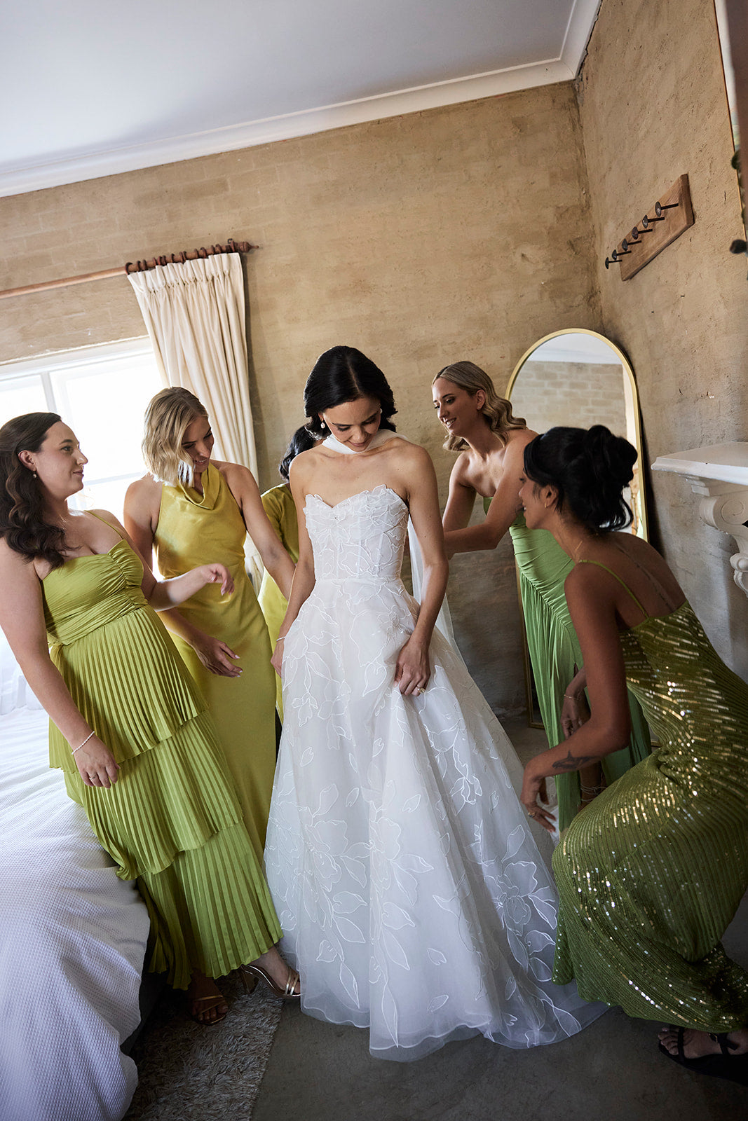 Ethereal Bride Cara in the Lorelai Floral A-Line and Strapless Wedding Dress.