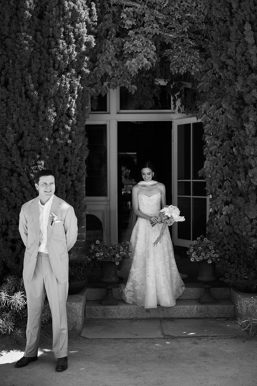 Ethereal Bride Cara in the Lorelai Floral A-Line and Strapless Wedding Dress.