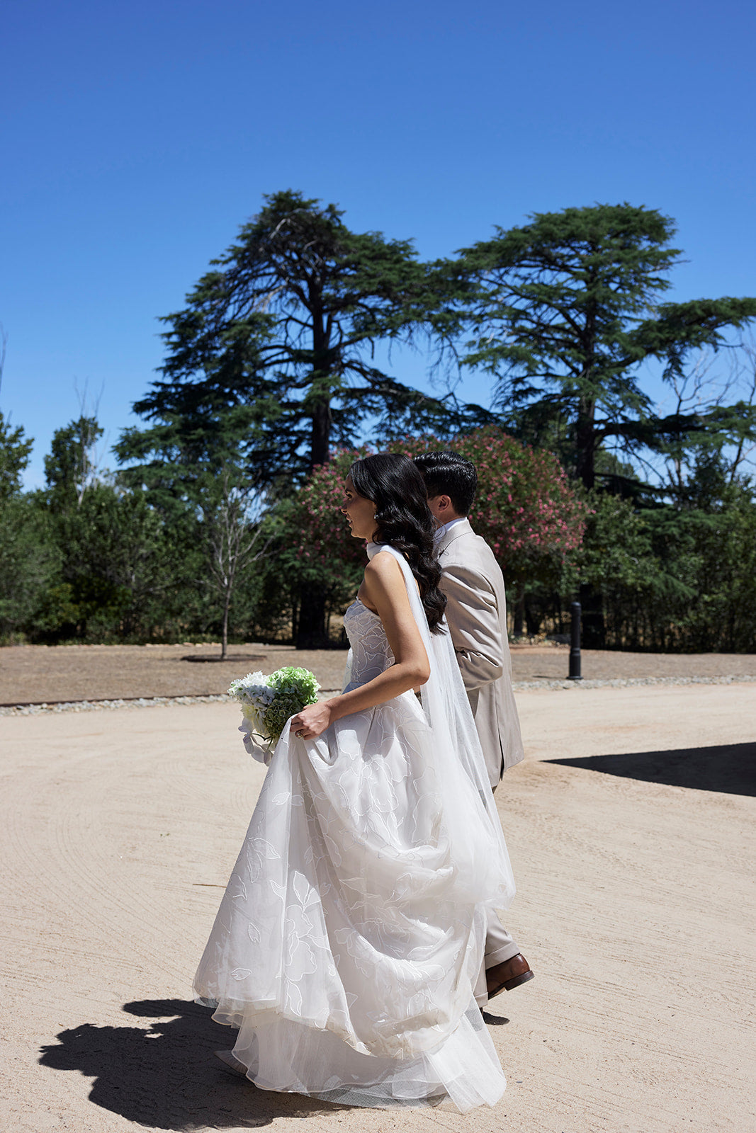 Ethereal Bride Cara in the Lorelai Floral A-Line and Strapless Wedding Dress.