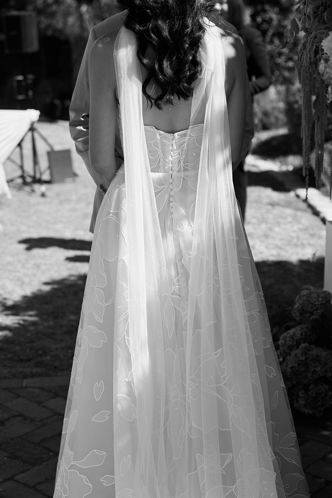 Ethereal Bride Cara in the Lorelai Floral A-Line and Strapless Wedding Dress.