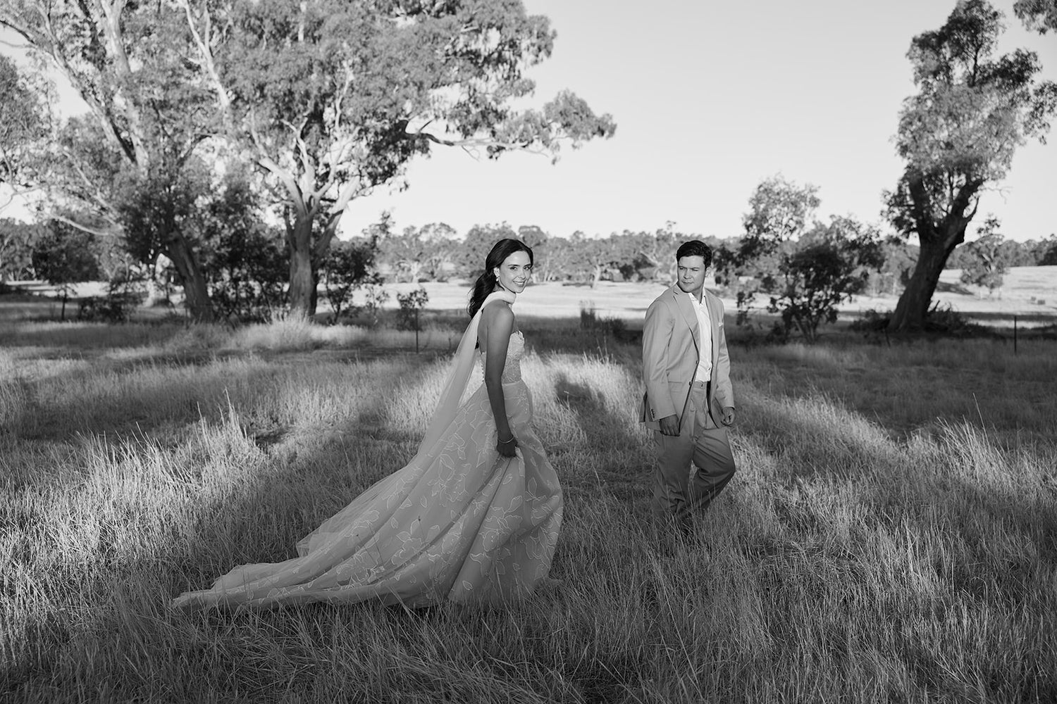 Ethereal Bride Cara in the Lorelai Floral A-Line and Strapless Wedding Dress.