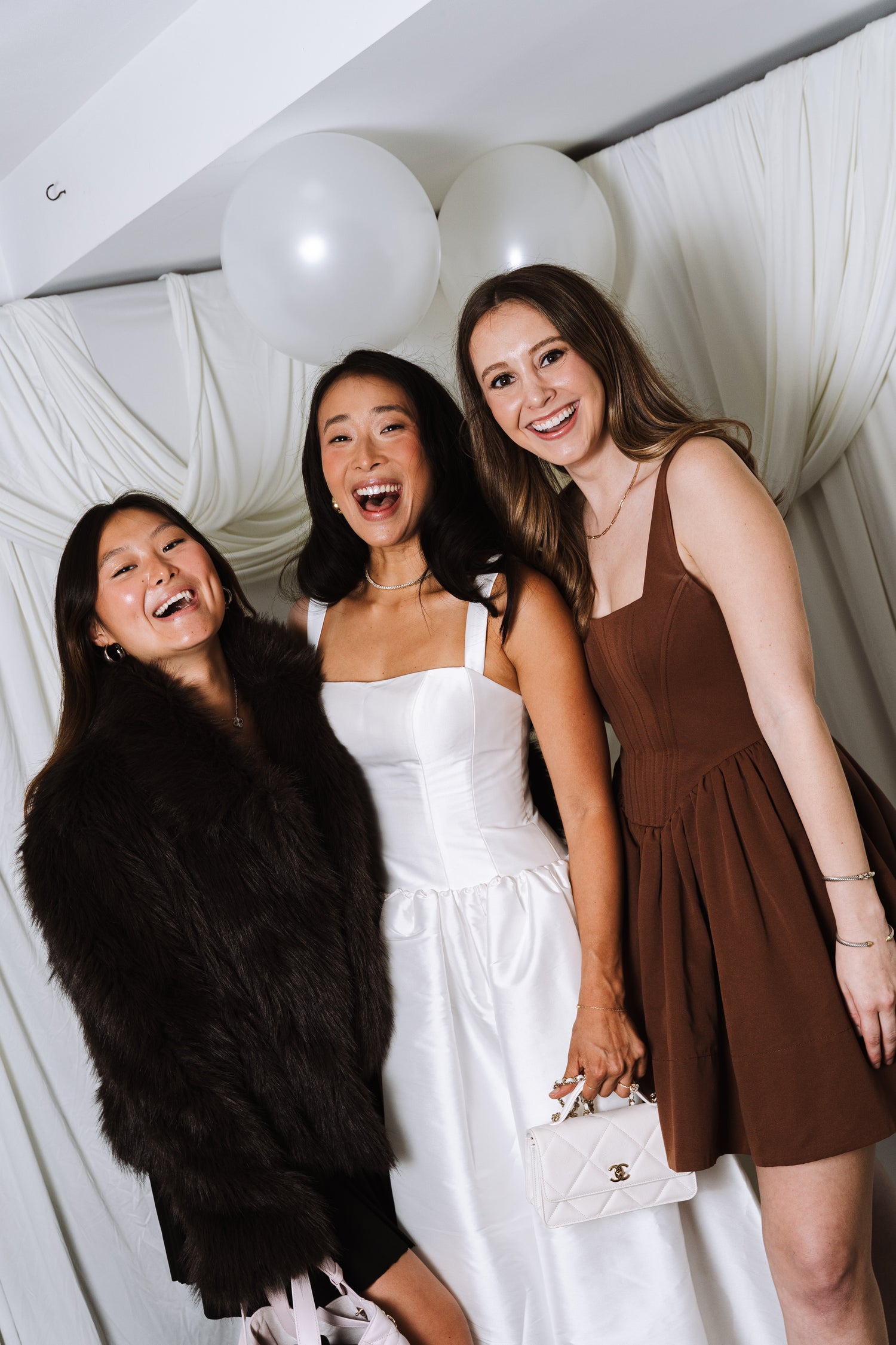 Entrepreneur Nadya Okamoto's Bridal Shower in the Lucille Little White Event Dress