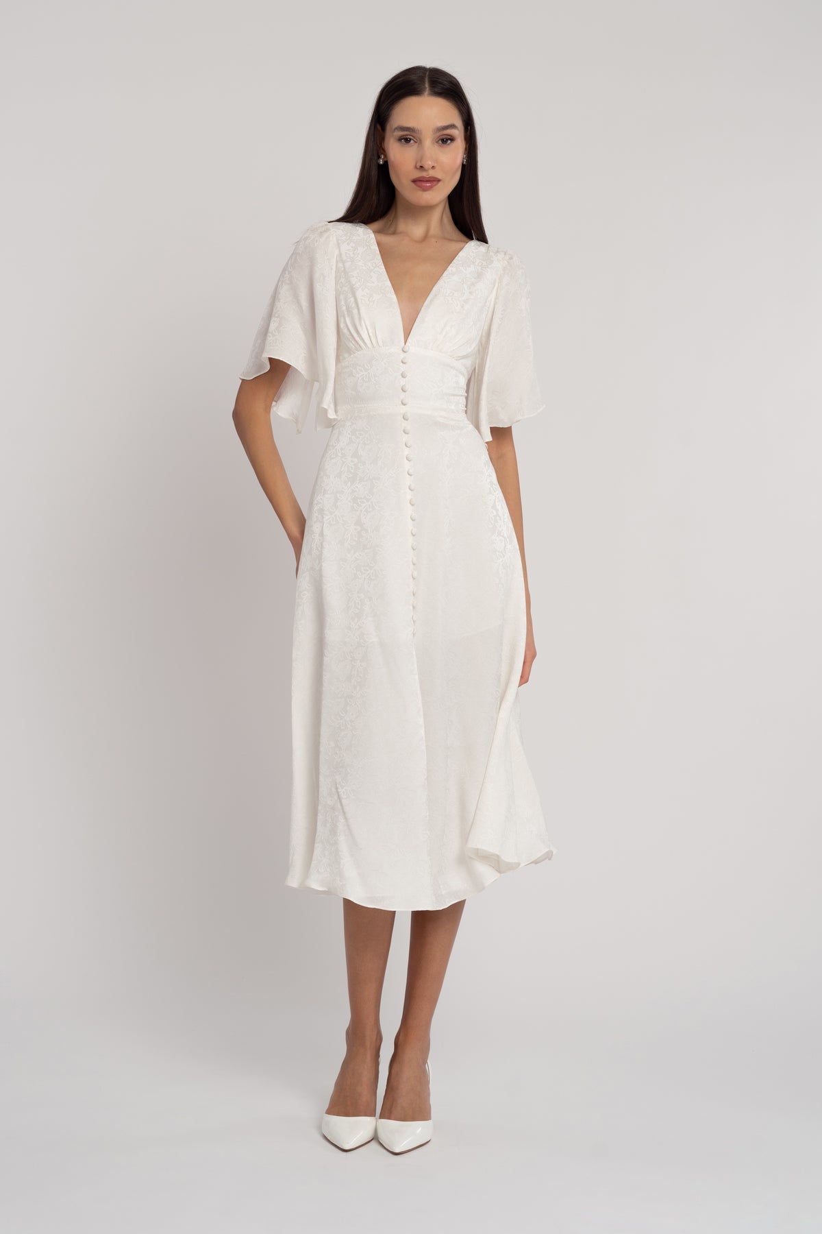 jenny yoo midi dress The Midi White Dress Shop new-in midi styles like Perla, Marcelle, Vienna, and Chloe online now!
