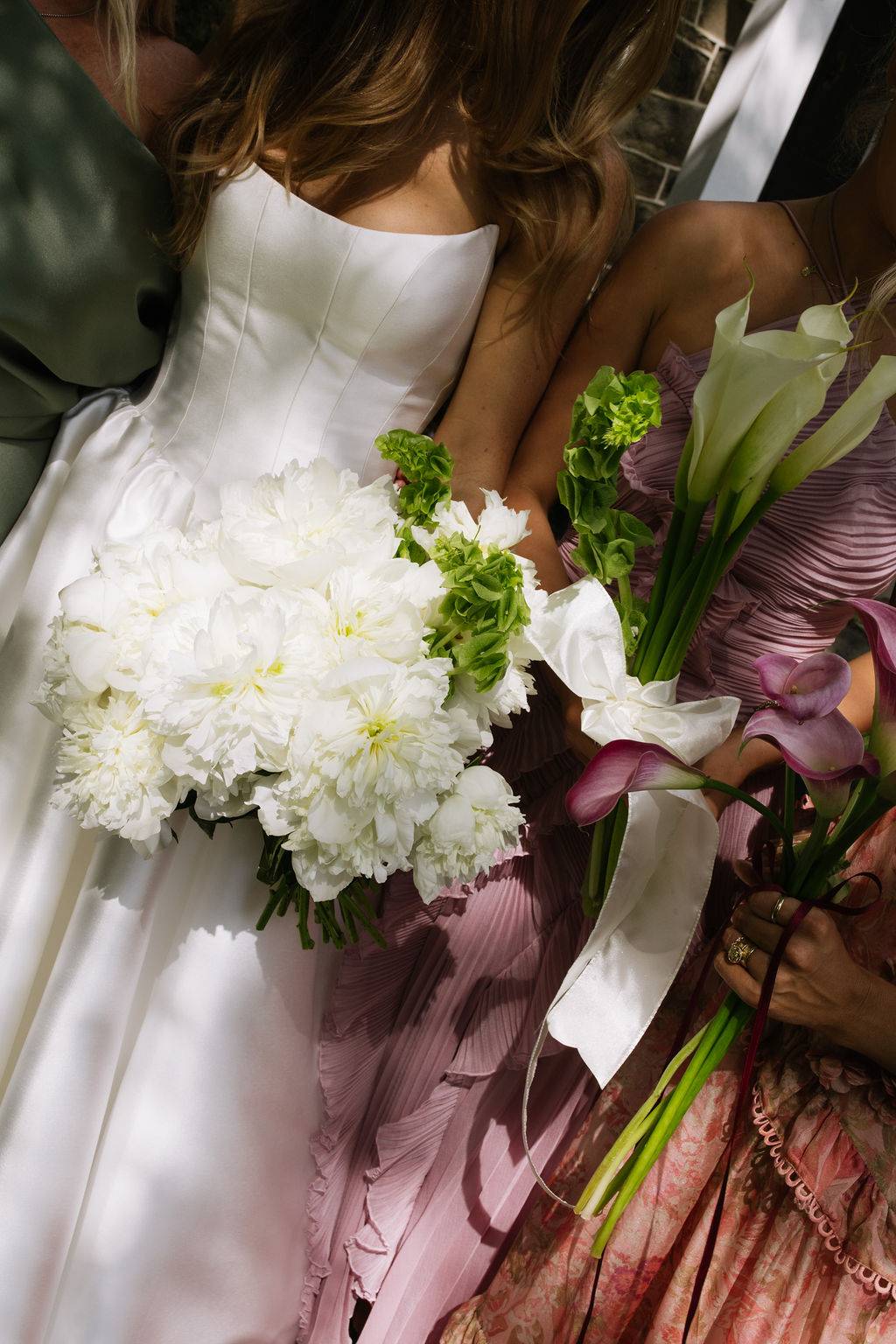 Real Bride in the Milena Basque Waist Anthropologie Bridal Gown