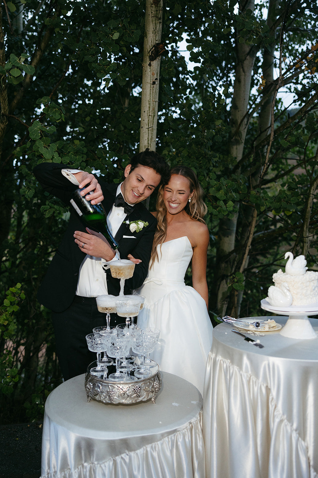 Basque Waist Danielle Bridal Gown on Bride Bekah