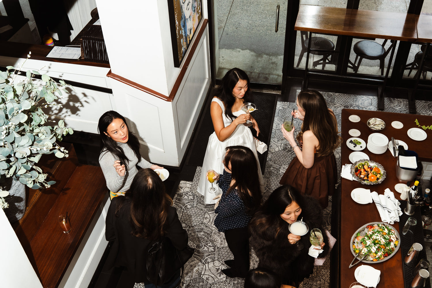 Entrepreneur Nadya Okamoto's Bridal Shower in the Lucille Little White Event Dress