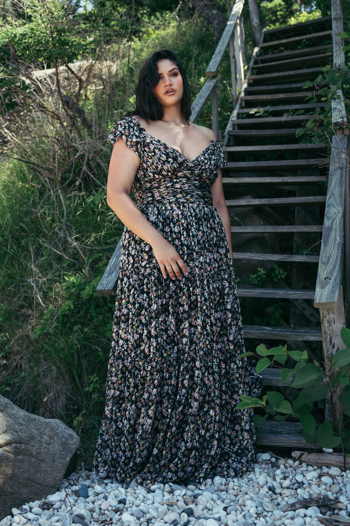 jenny yoo maxi dress Jenny by Jenny Yoo Noa Off-The-Shoulder A-Line Chiffon Wedding Gown