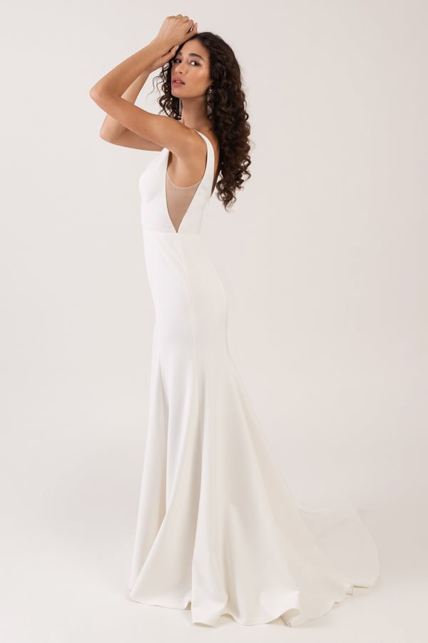 Neve Ivory Jenny Yoo Matte Crepe Bridal Gown
