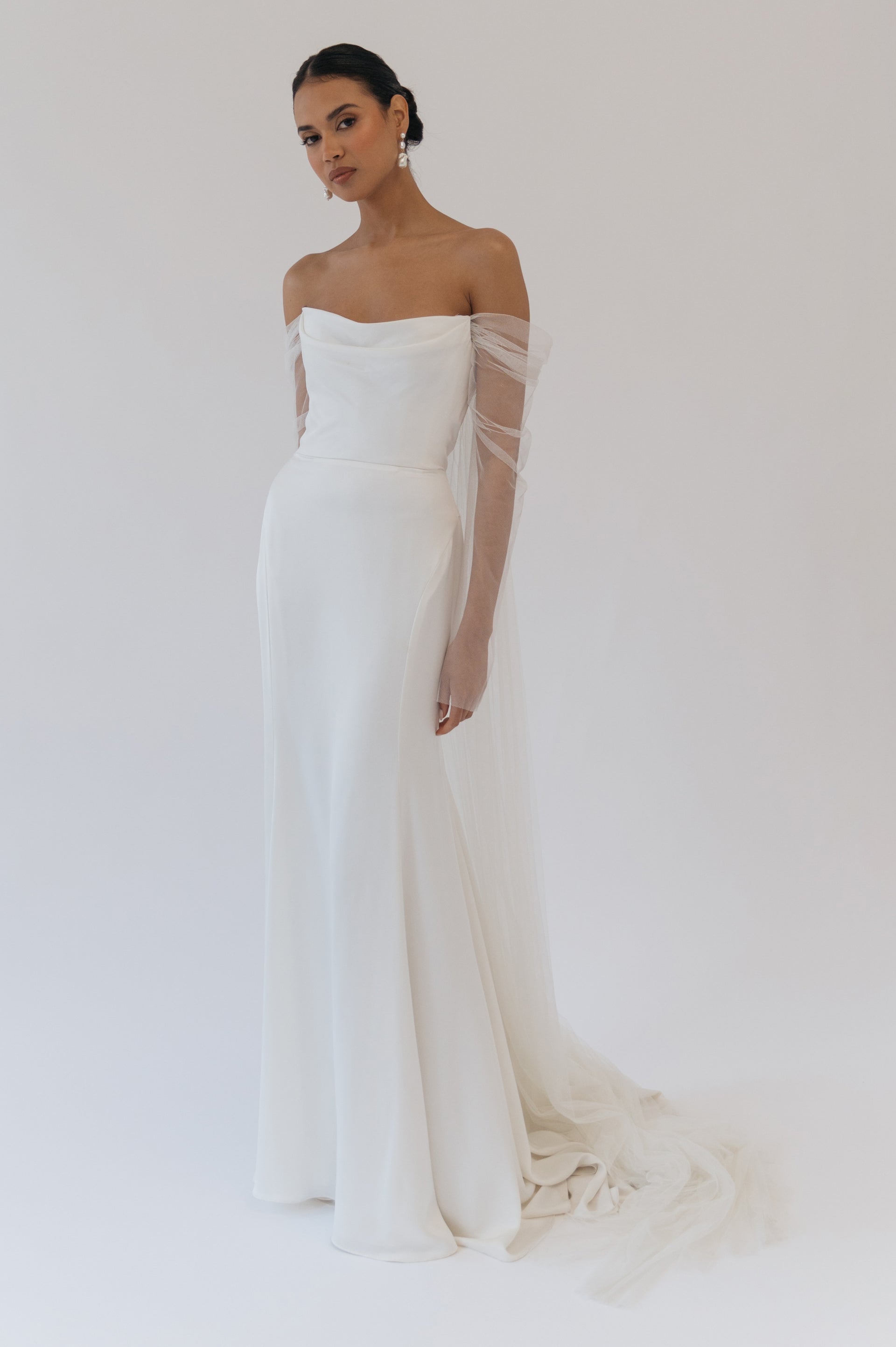 off-the-shoulder a-line wedding dress olivia product info and reviews Shimmering Off-the-Shoulder Wedding Dress Melanie US 12