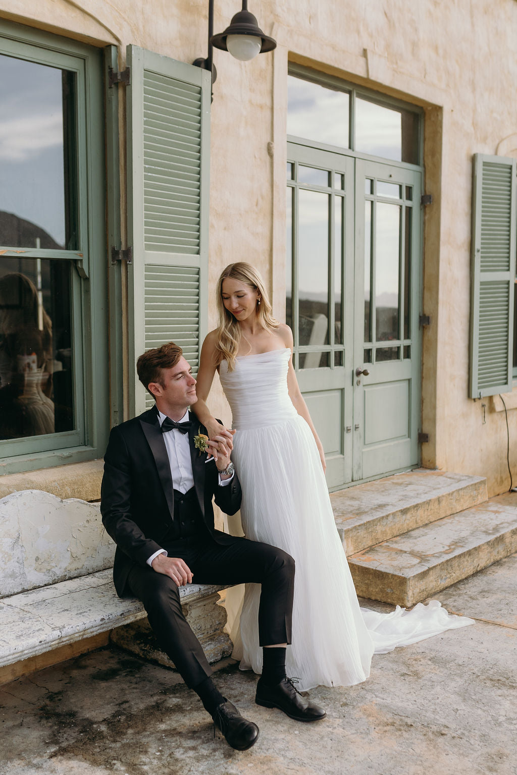 Bride Megan in the Romantic Penelope Bridal Gown