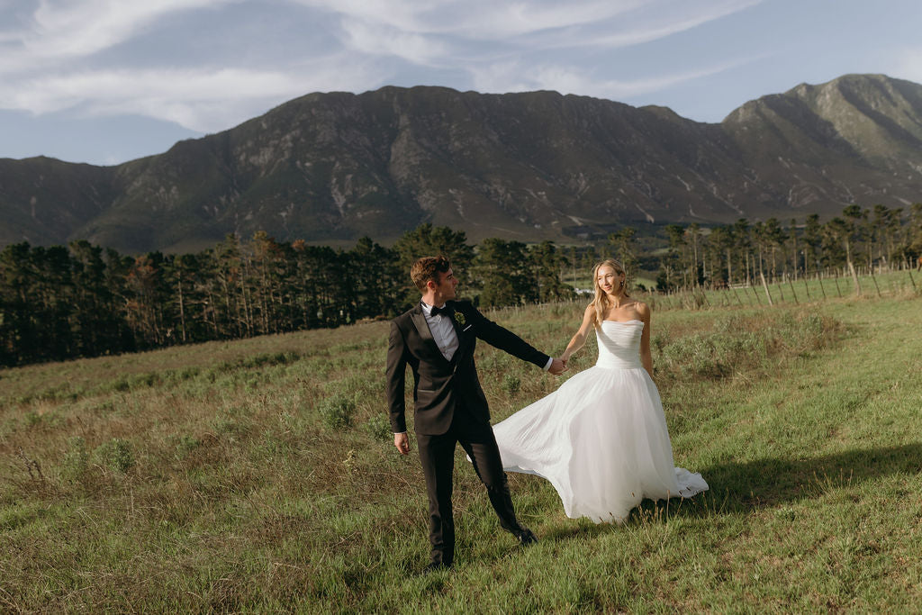 Bride Megan in the Romantic Penelope Bridal Gown