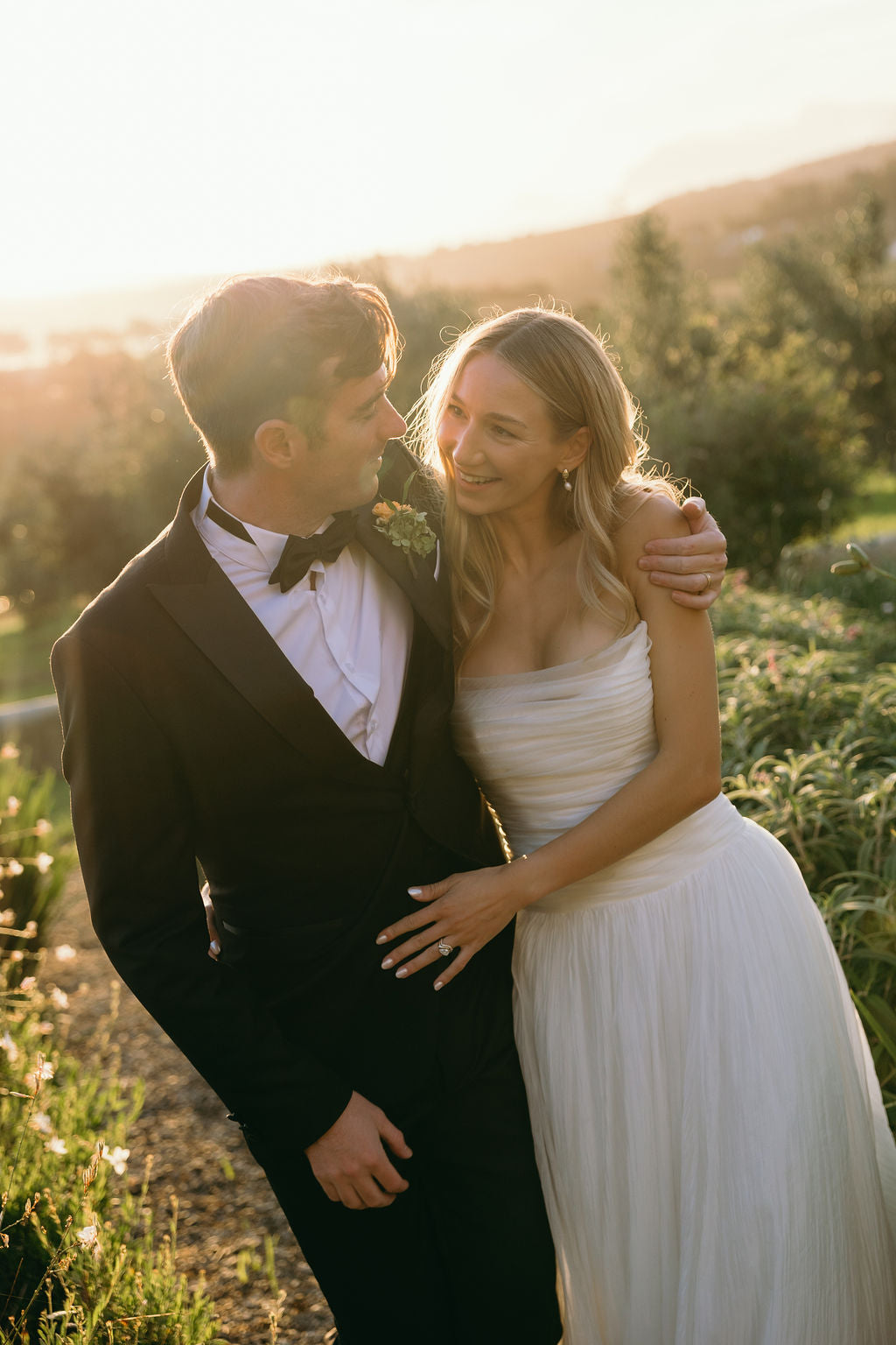 Bride Megan in the Romantic Penelope Bridal Gown