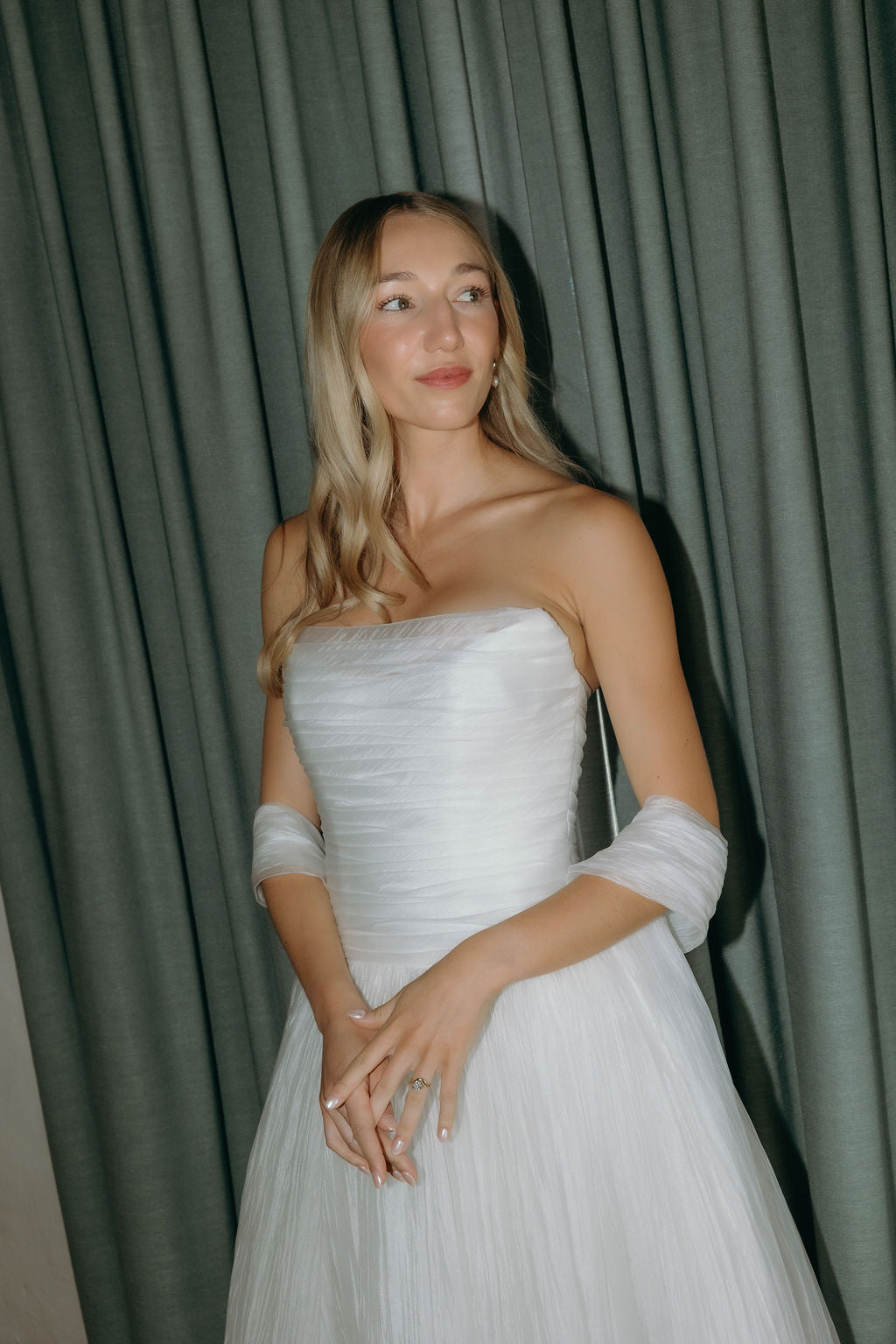 Bride Megan in the Romantic Penelope Bridal Gown