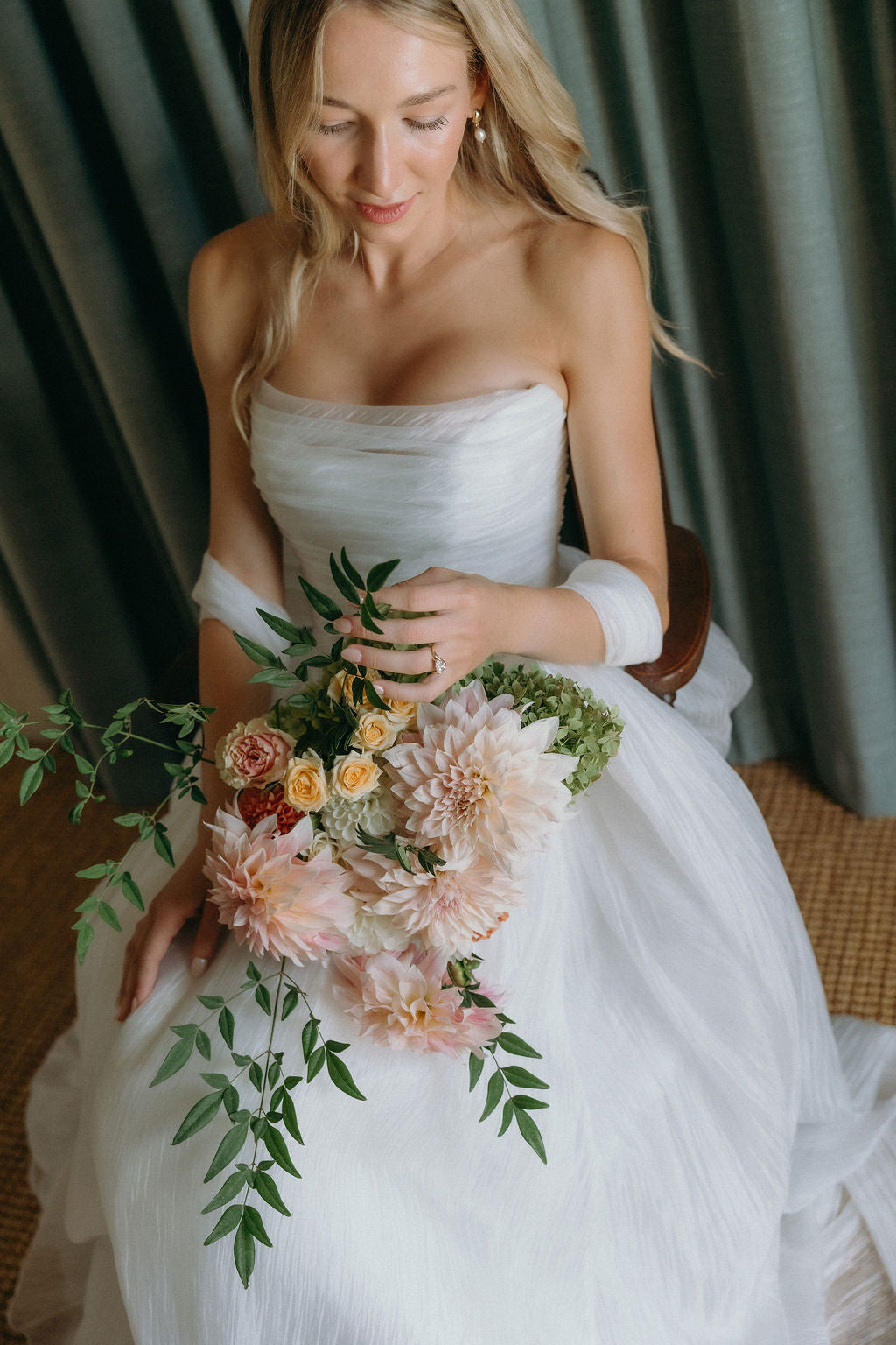 Bride Megan in the Romantic Penelope Bridal Gown