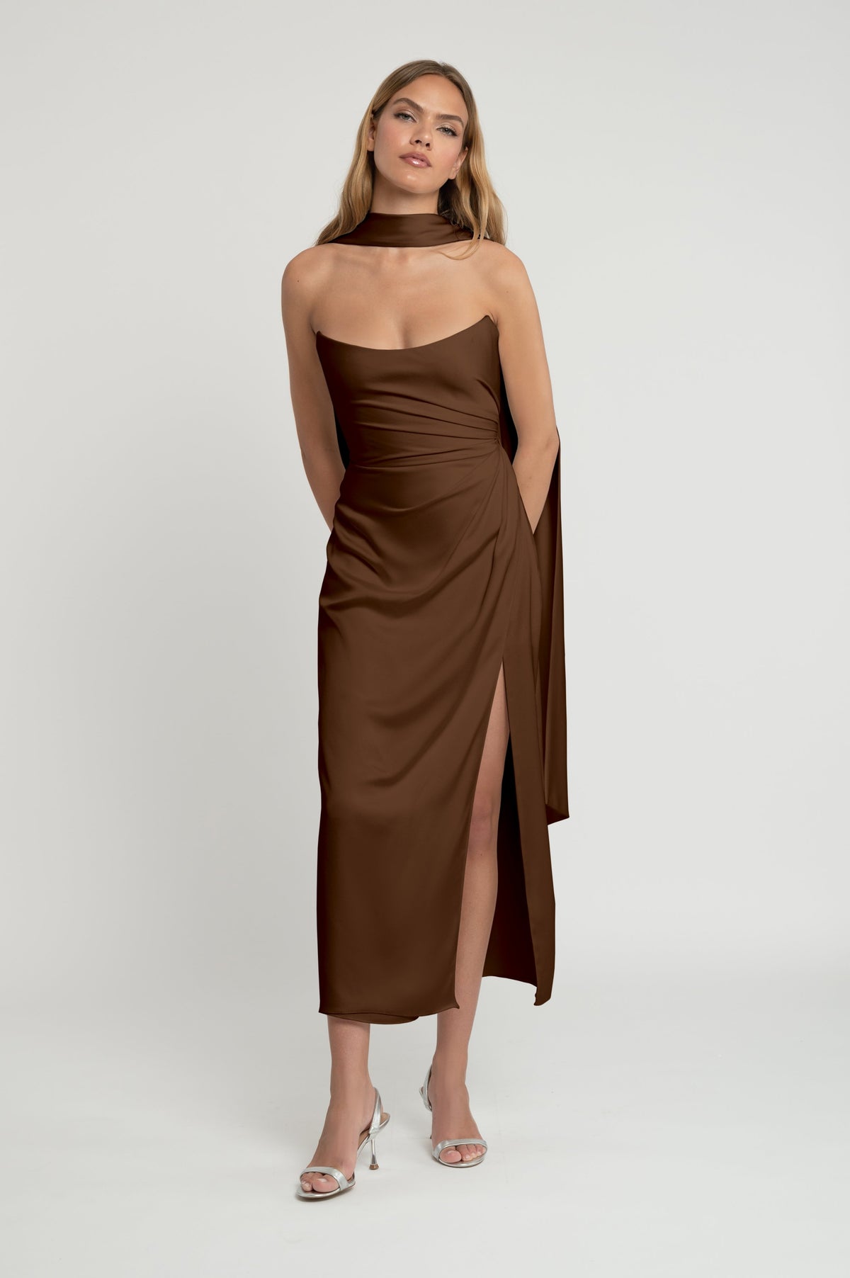 jenny yoo brown dress Perla – Color:White / Pink