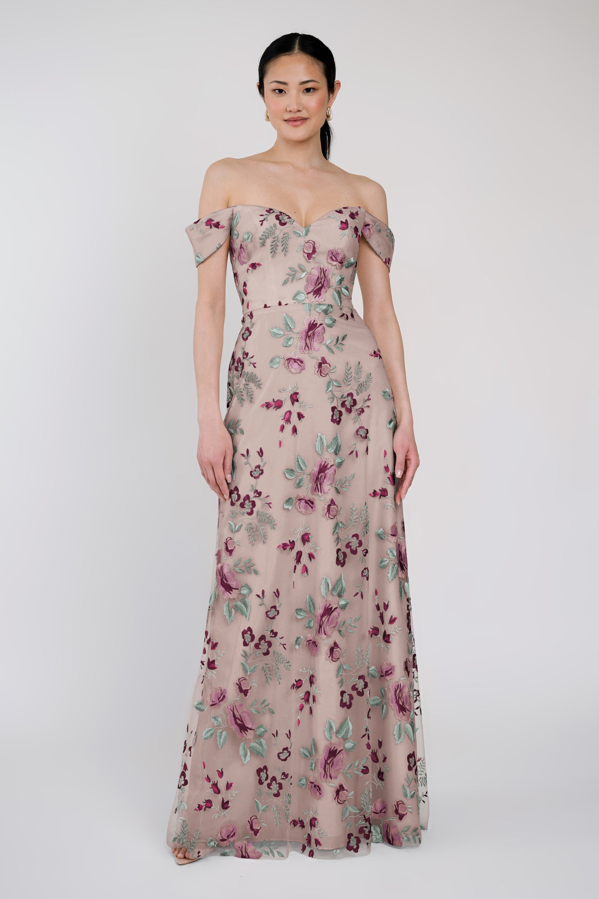 navy blue cocktail dress with sleeves Long-Sleeve Ruched Jersey Formal Dress with Sheer Lace Navy / 12