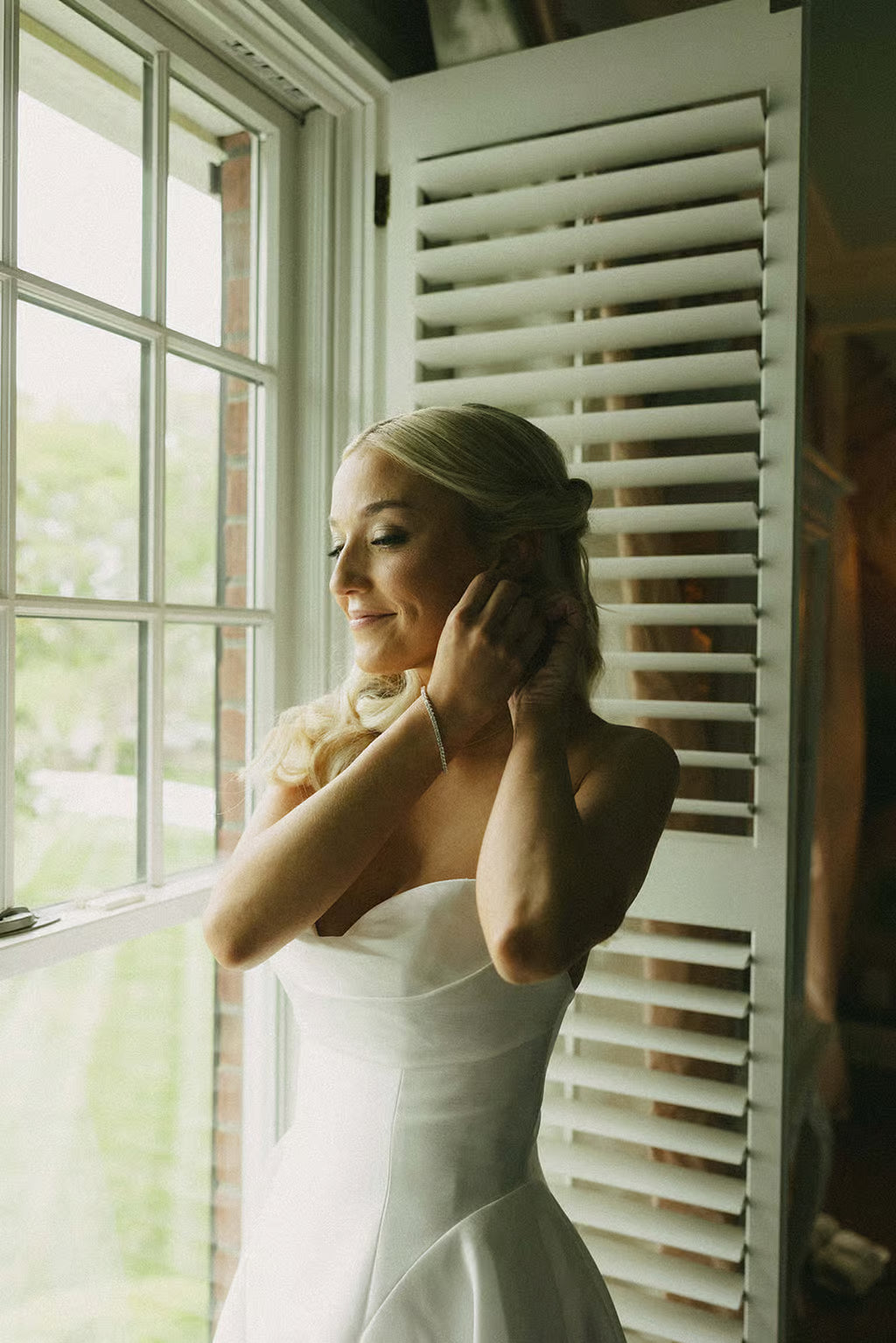 Drop Waist Strapless Romina Gown on Real Bride