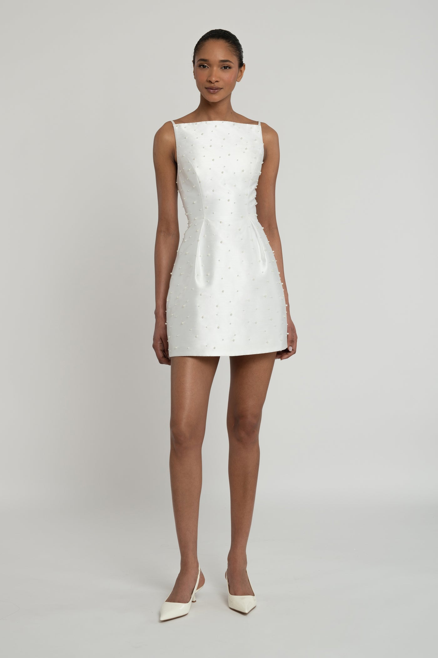 Mini White Pearl Dress