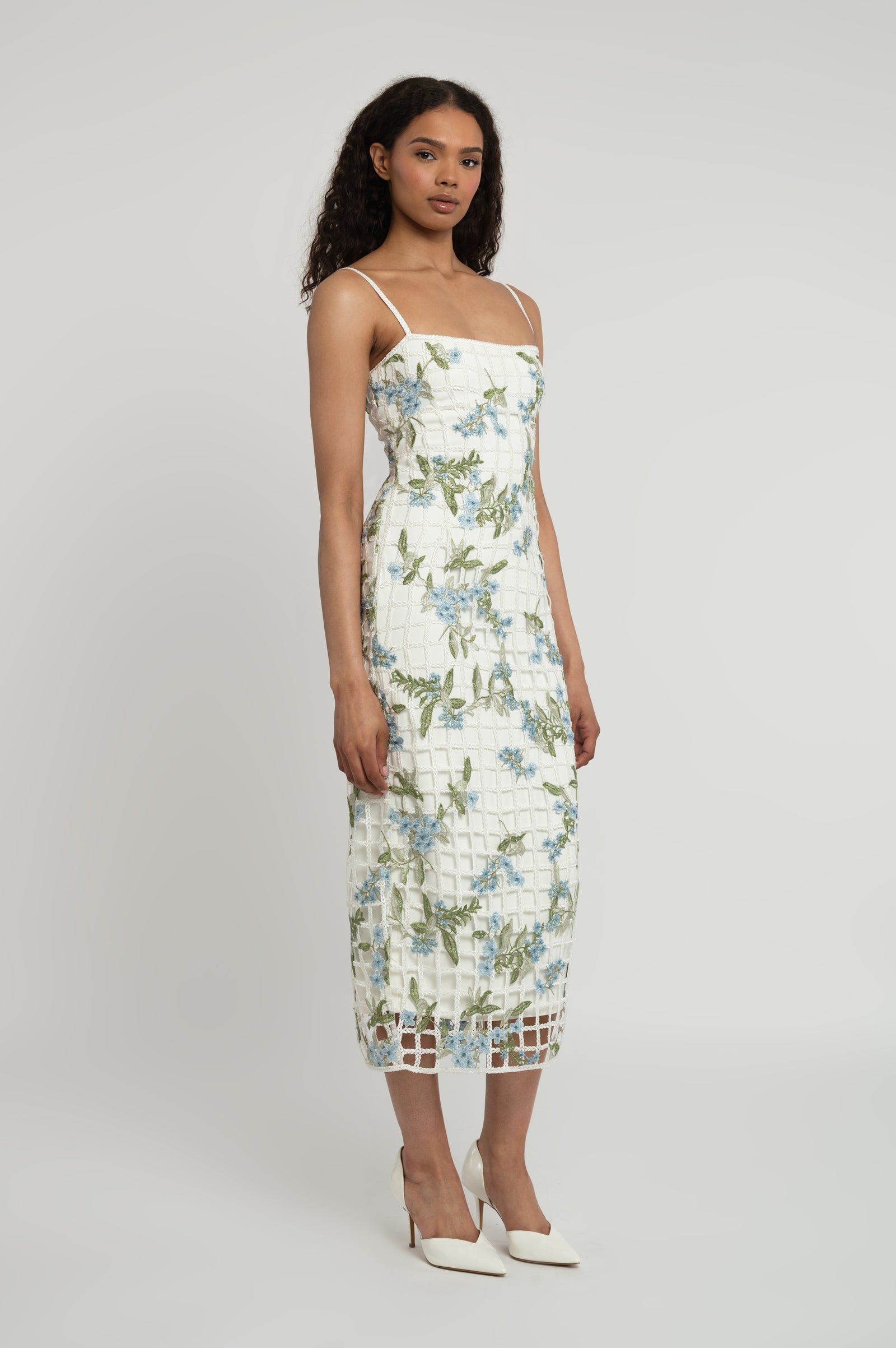 Blue Floral Bridal Shower Dress